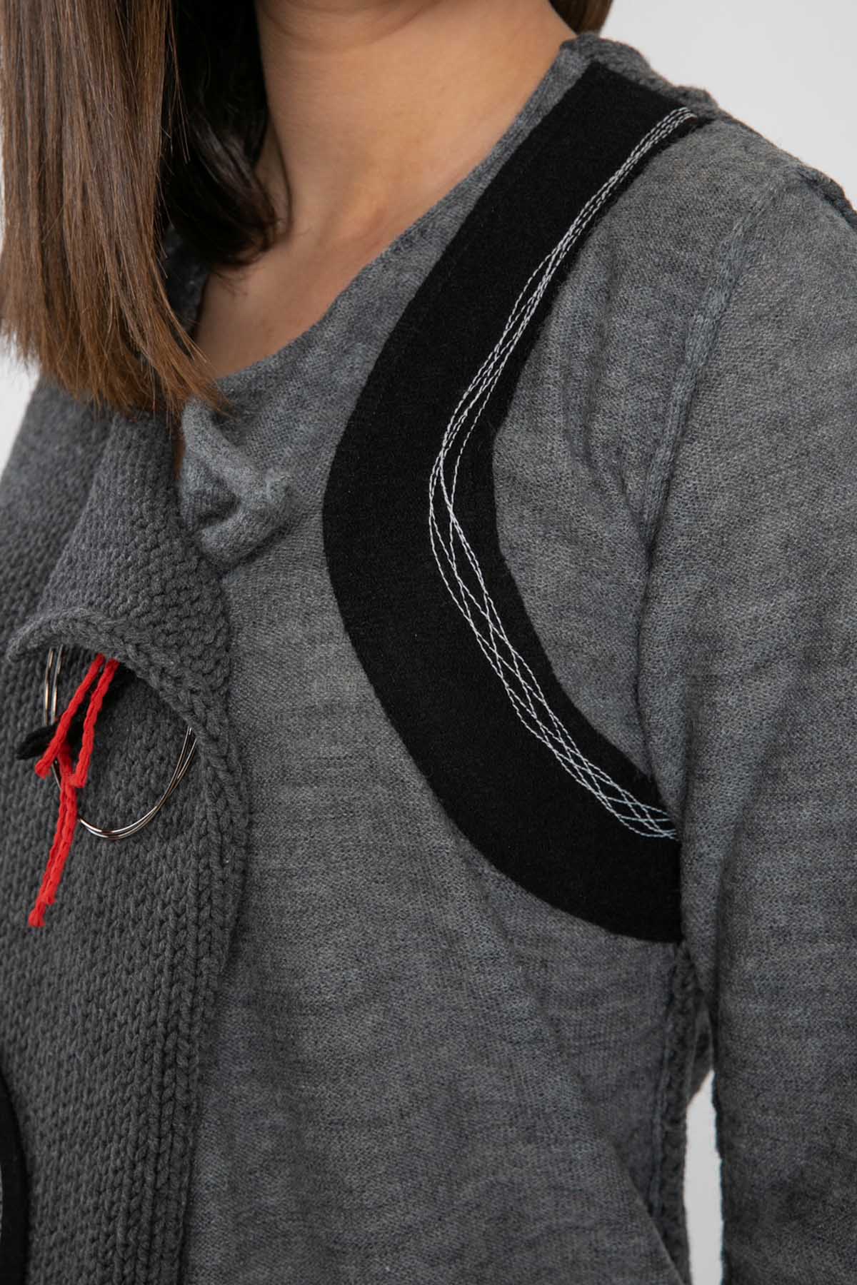 Crea Concept Patchwork Triko Ceket-Libas Trendy Fashion Store