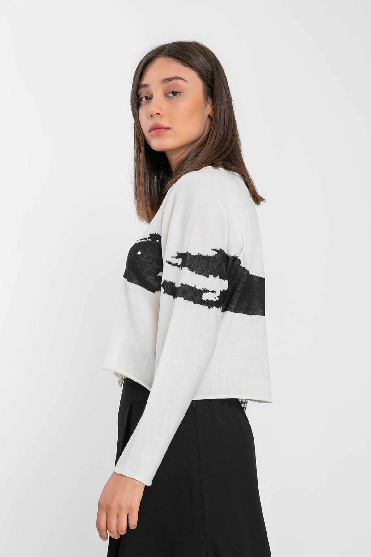 Crea Concept Patchwork Triko Ceket-Libas Trendy Fashion Store