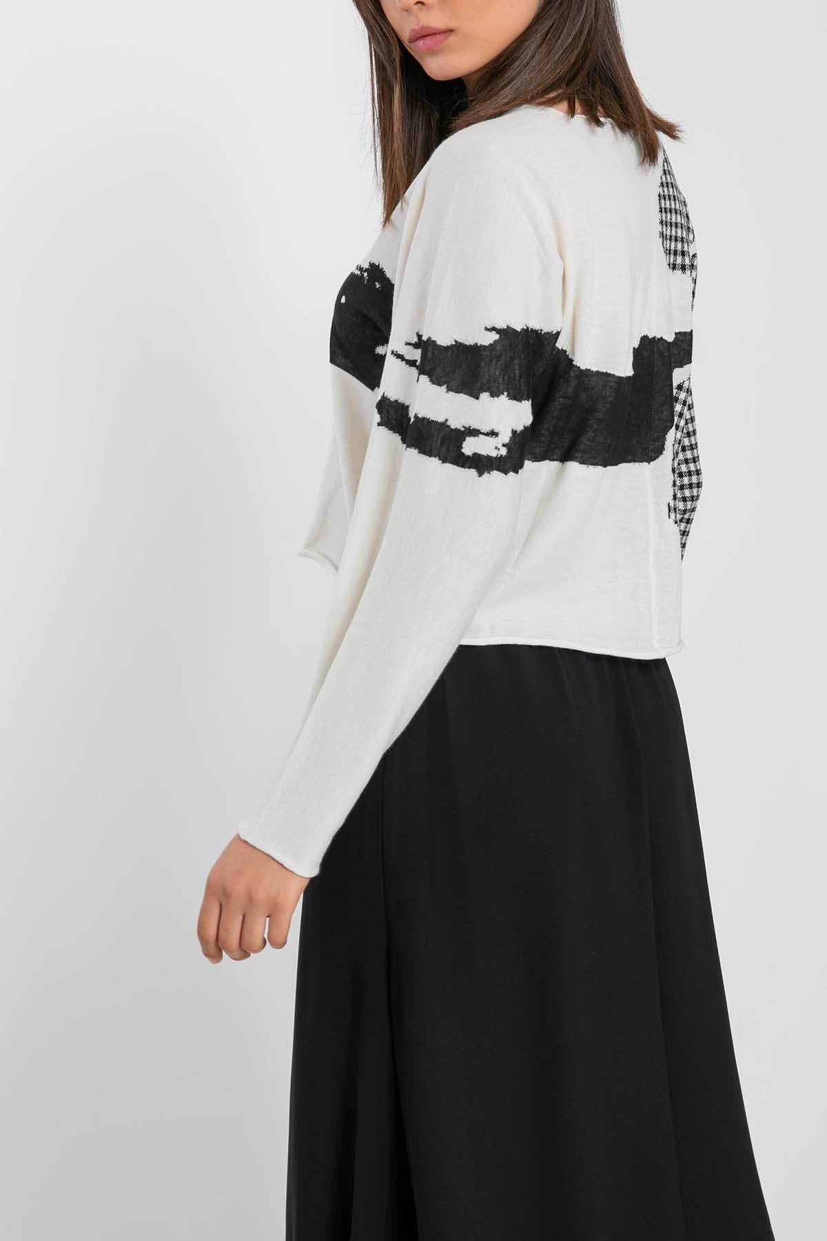 Crea Concept Patchwork Triko Ceket-Libas Trendy Fashion Store