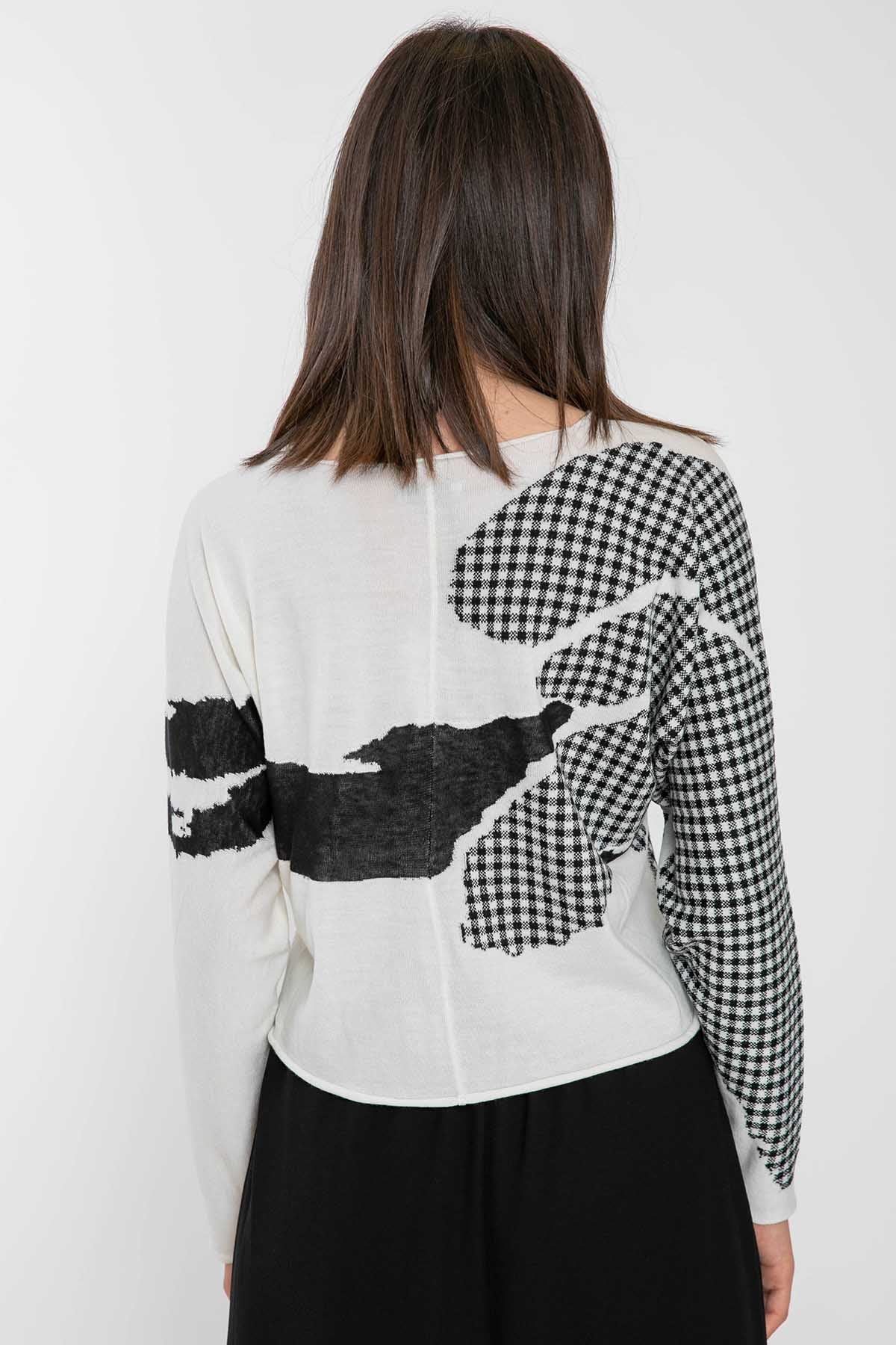 Crea Concept Patchwork Triko Ceket-Libas Trendy Fashion Store