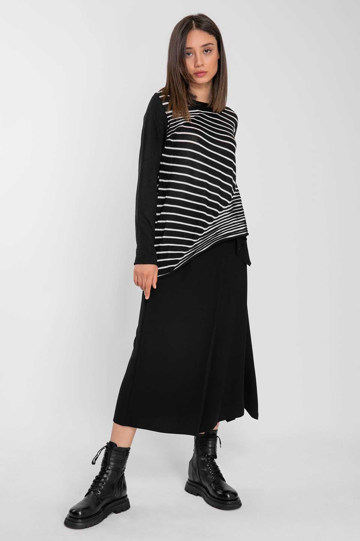 Crea Concept Çizgili Asimetrik Triko-Libas Trendy Fashion Store