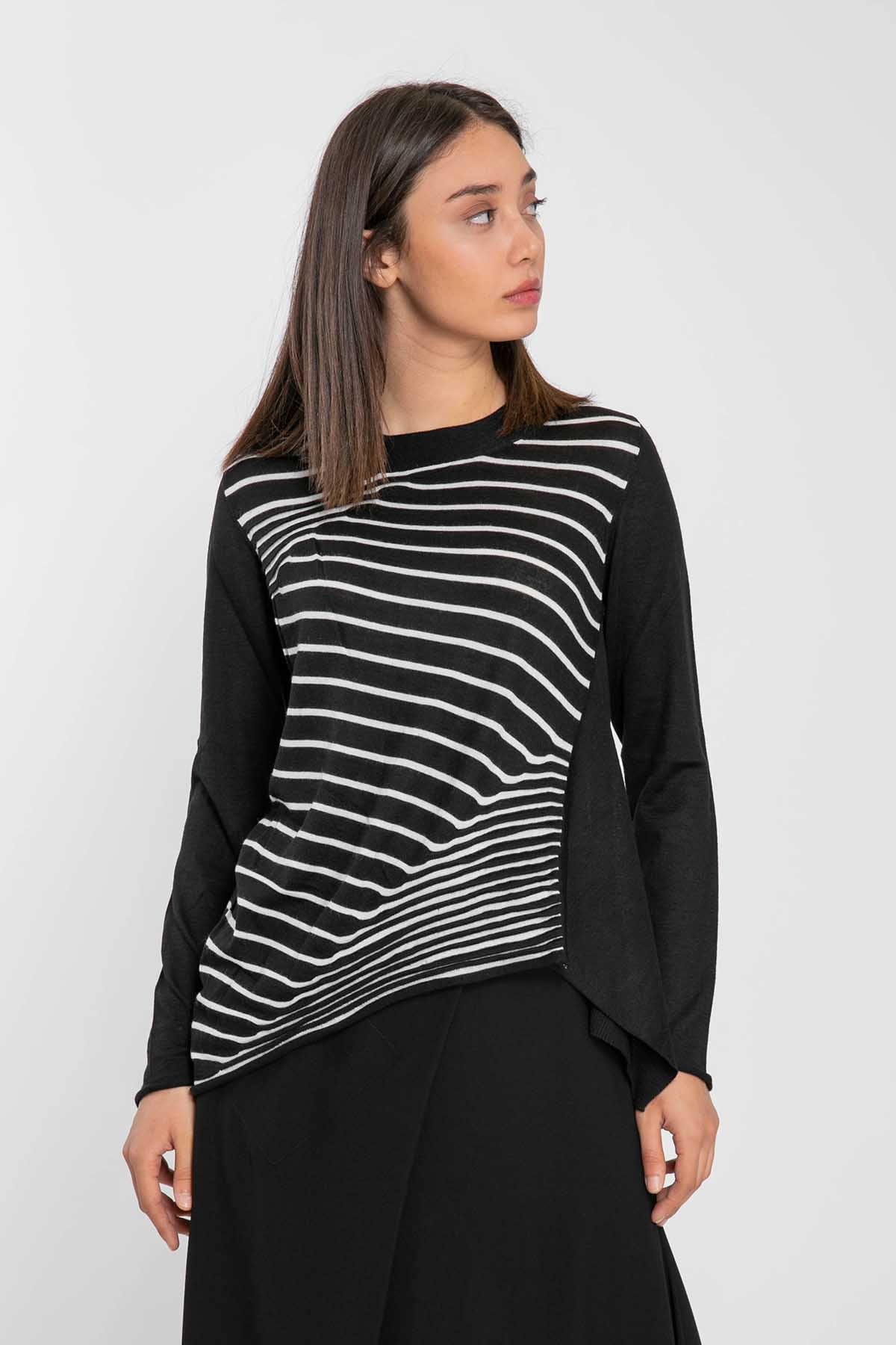 Crea Concept Çizgili Asimetrik Triko-Libas Trendy Fashion Store