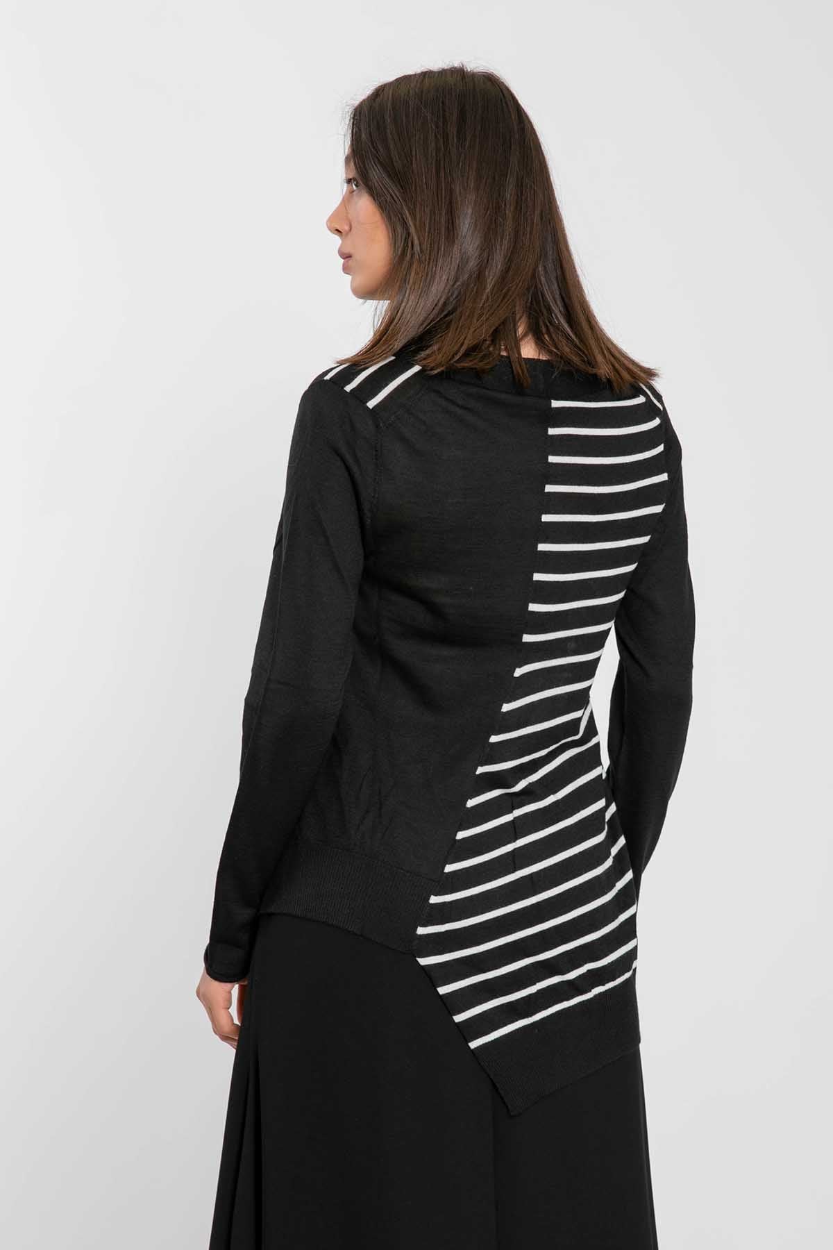 Crea Concept Çizgili Asimetrik Triko-Libas Trendy Fashion Store