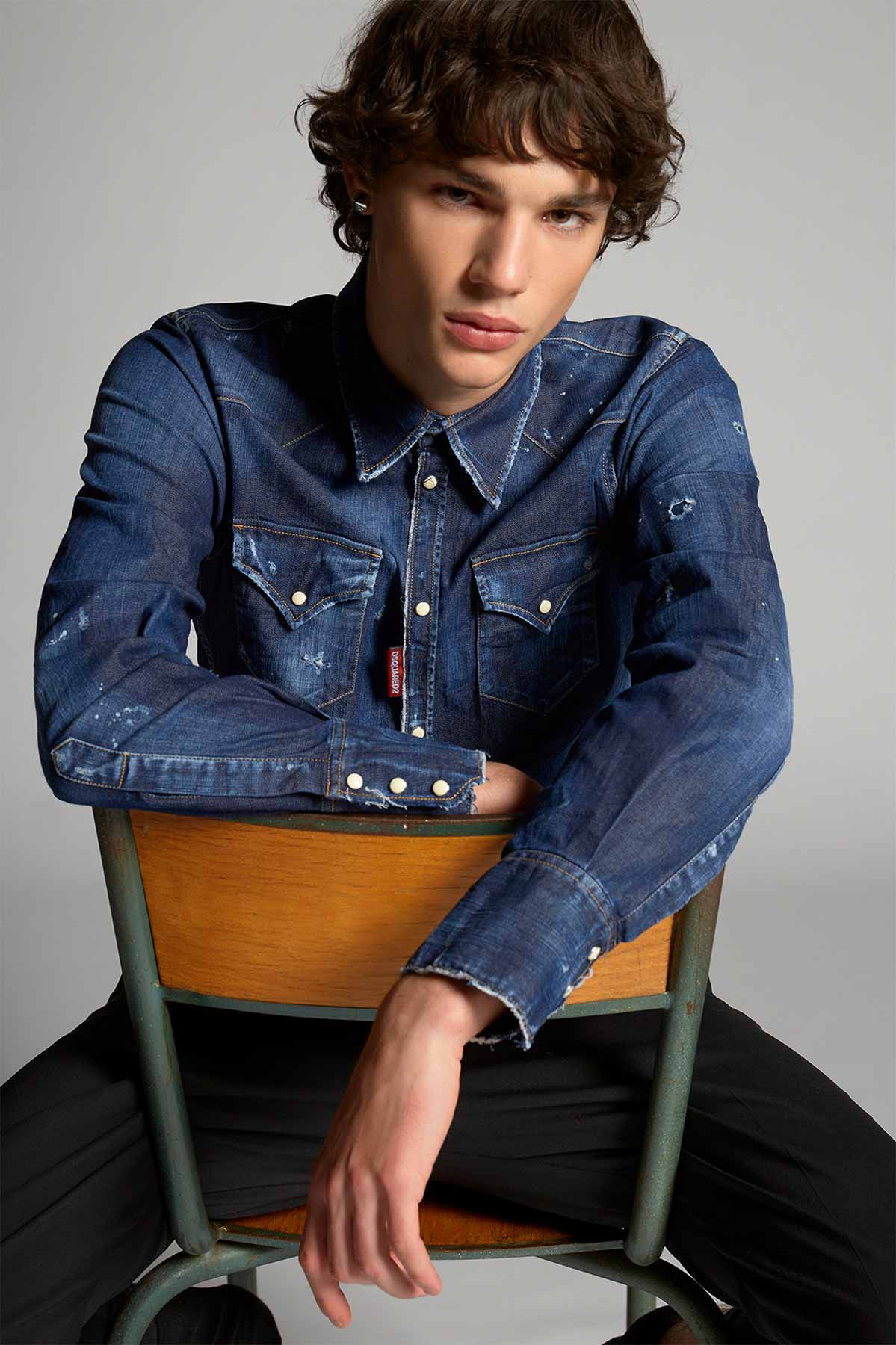 Dsquared Slim Fit Denim Gömlek-Libas Trendy Fashion Store