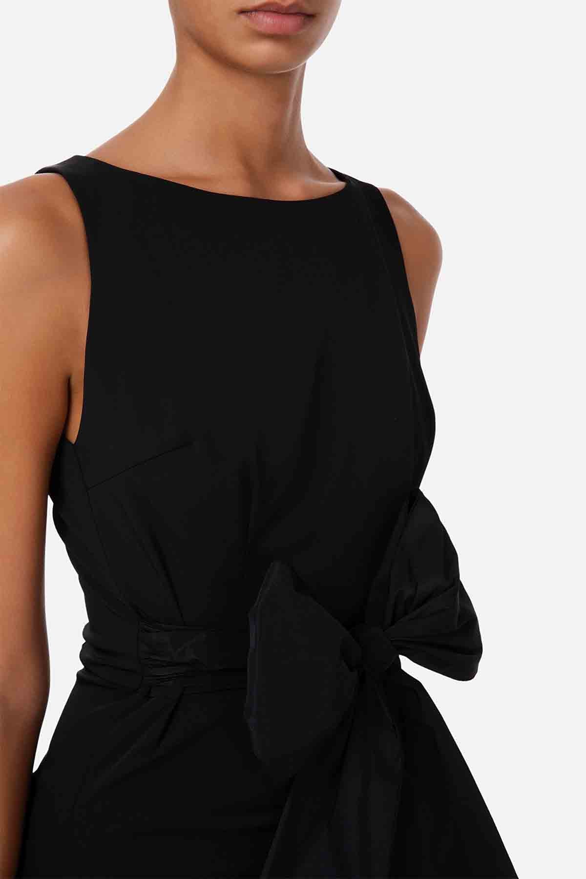 Elisabetta Franchi Fiyonk ve Asimetrik Yırtmaçlı Elbise-Libas Trendy Fashion Store