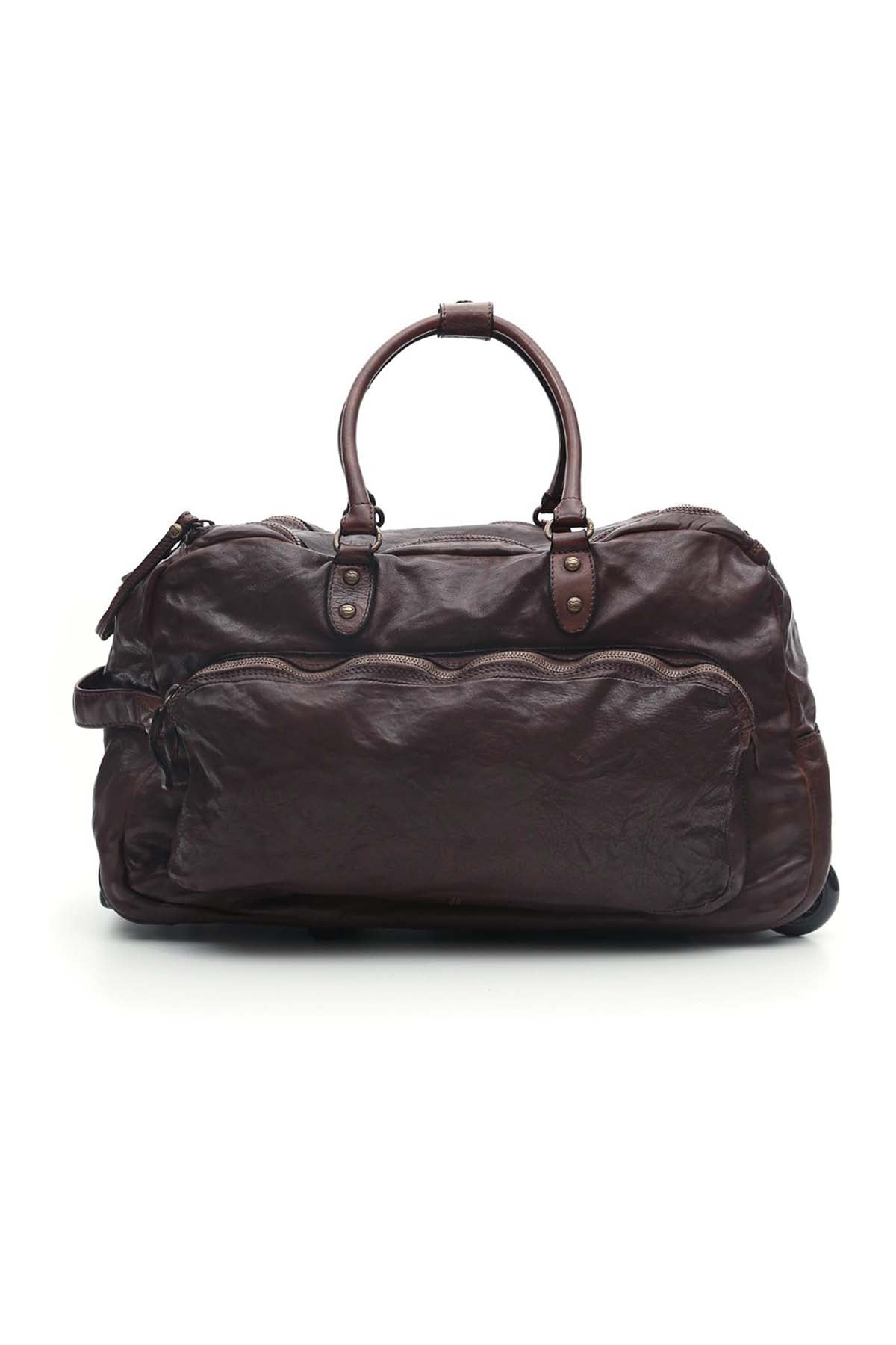 Campomaggi Tekerlekli Deri Seyahat Çantası-Libas Trendy Fashion Store