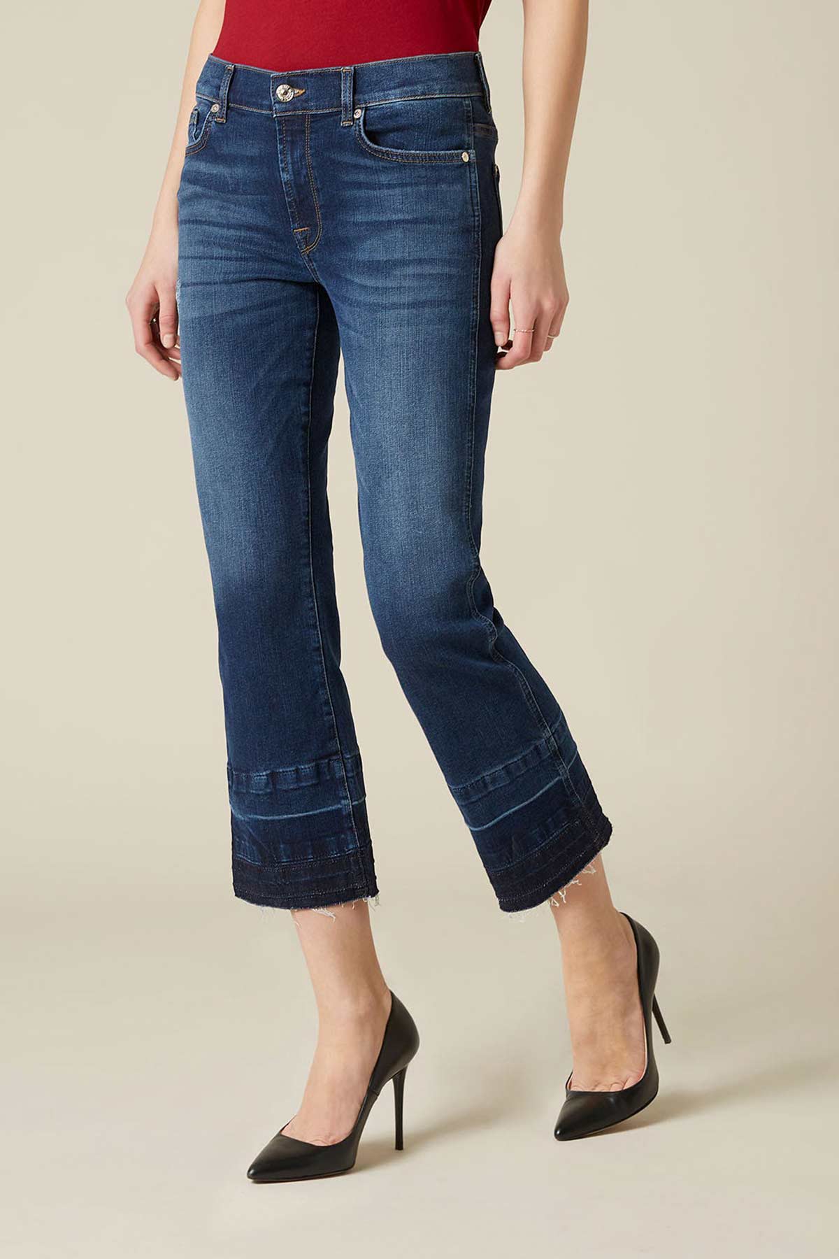 7 For All Mankind Cropped Boot Jeans-Libas Trendy Fashion Store