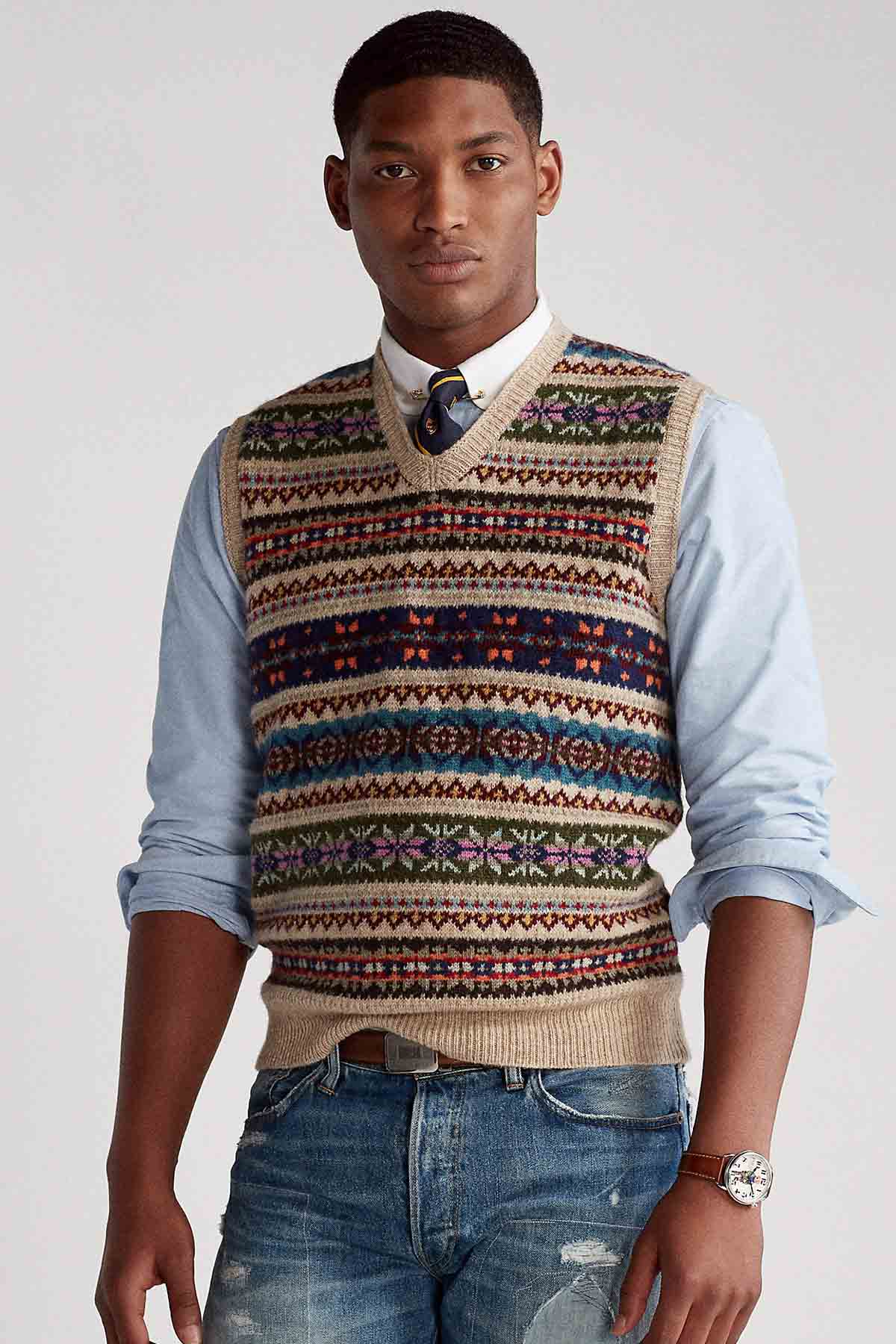 Polo Ralph Lauren Etnik Desenli Triko Yelek-Libas Trendy Fashion Store