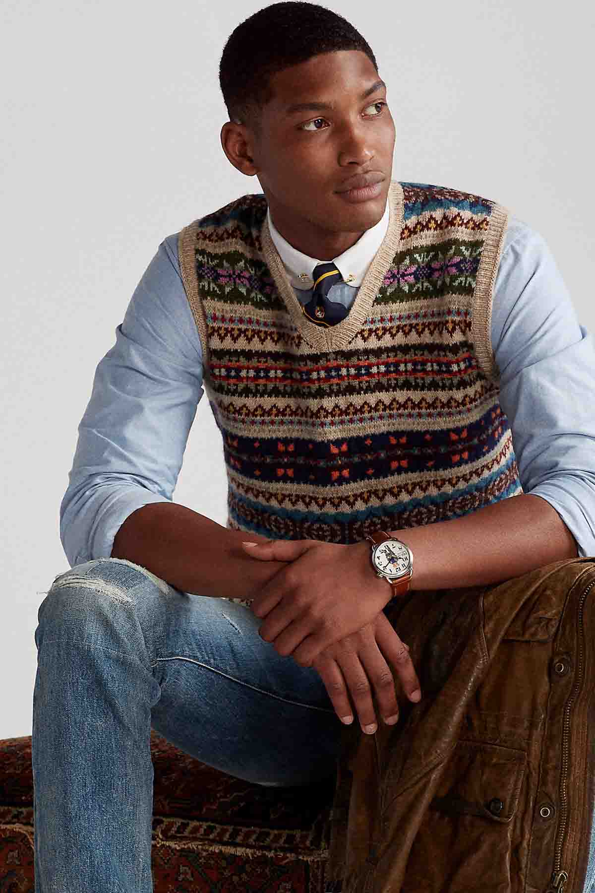 Polo Ralph Lauren Etnik Desenli Triko Yelek-Libas Trendy Fashion Store