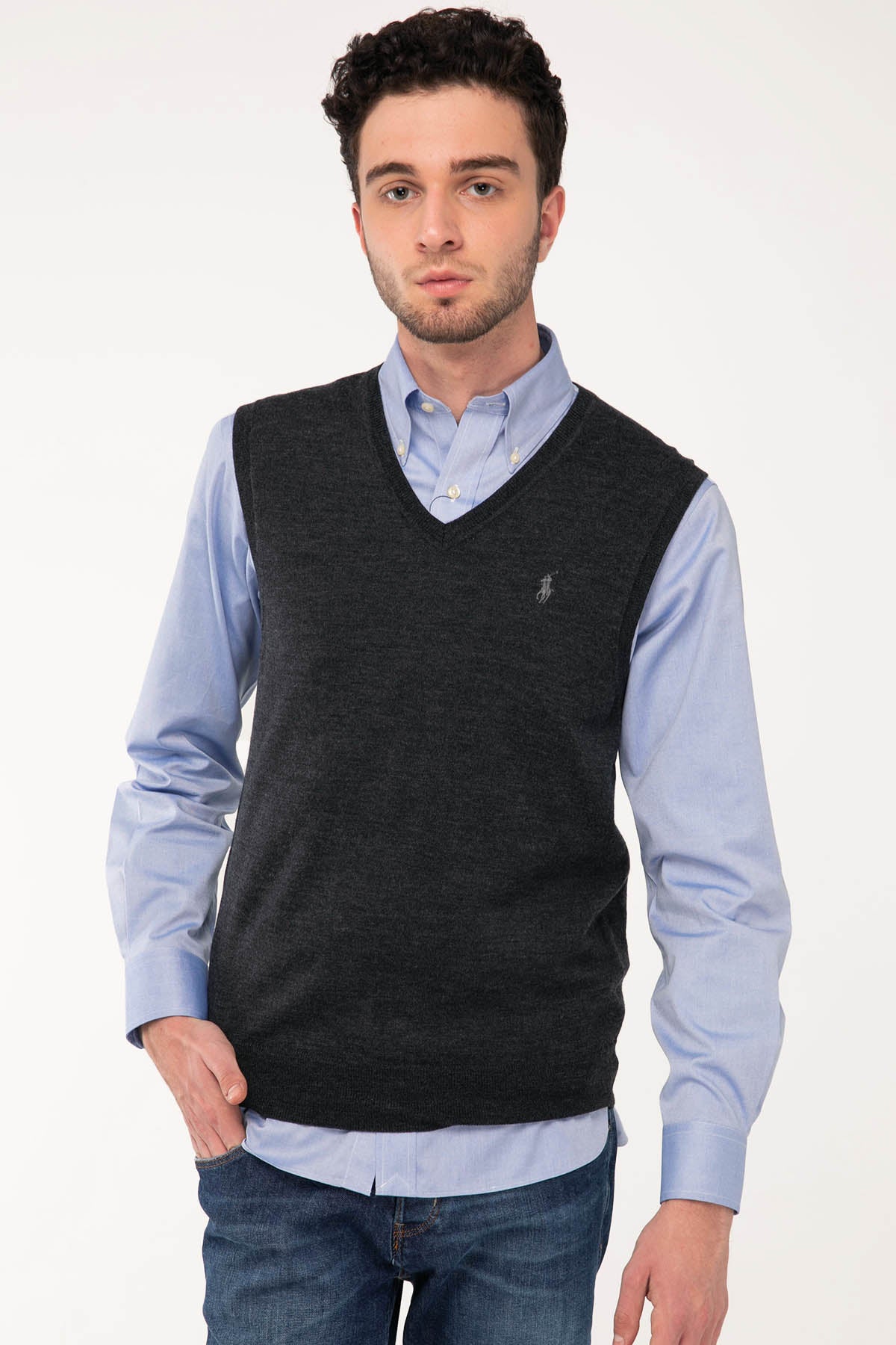 Polo Ralph Lauren Slim Fit Yün Triko Yelek-Libas Trendy Fashion Store