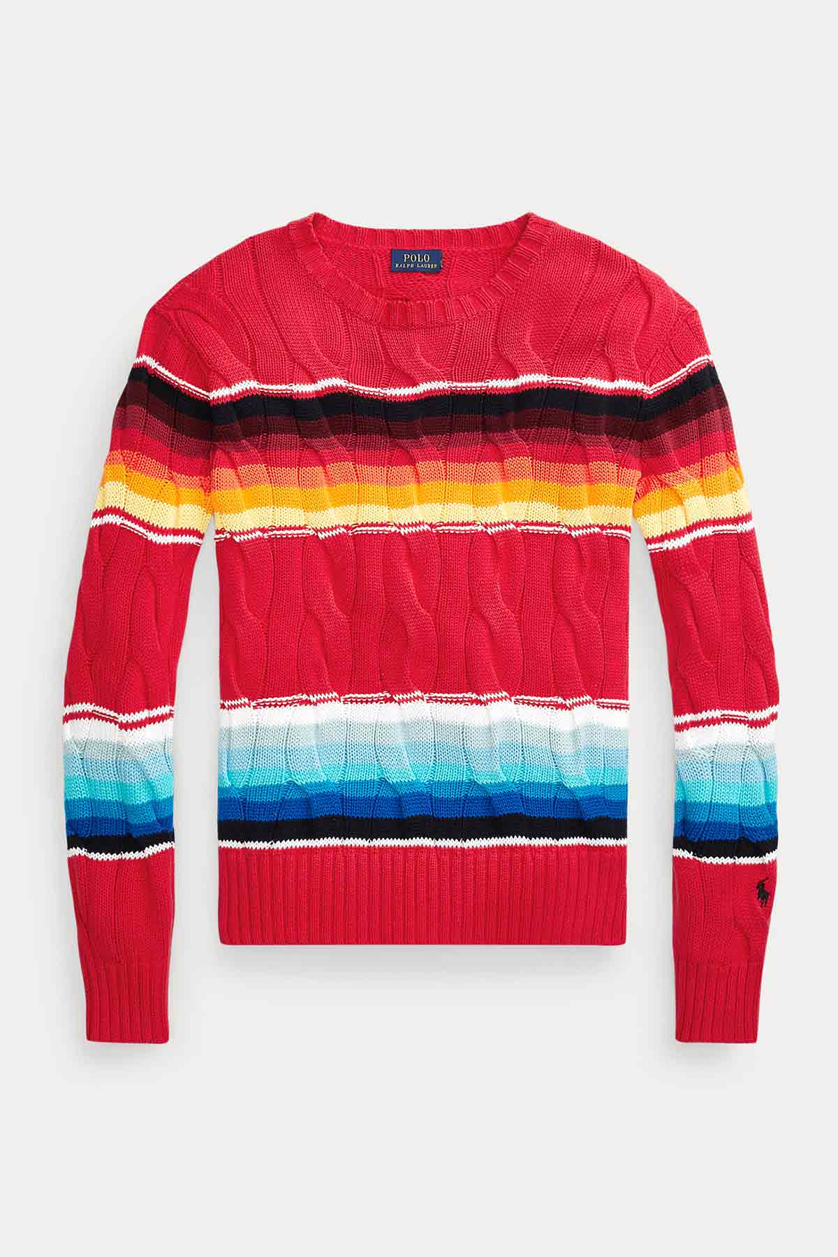 Polo Ralph Lauren Yuvarlak Yaka Degrade Saç Örgü Triko-Libas Trendy Fashion Store