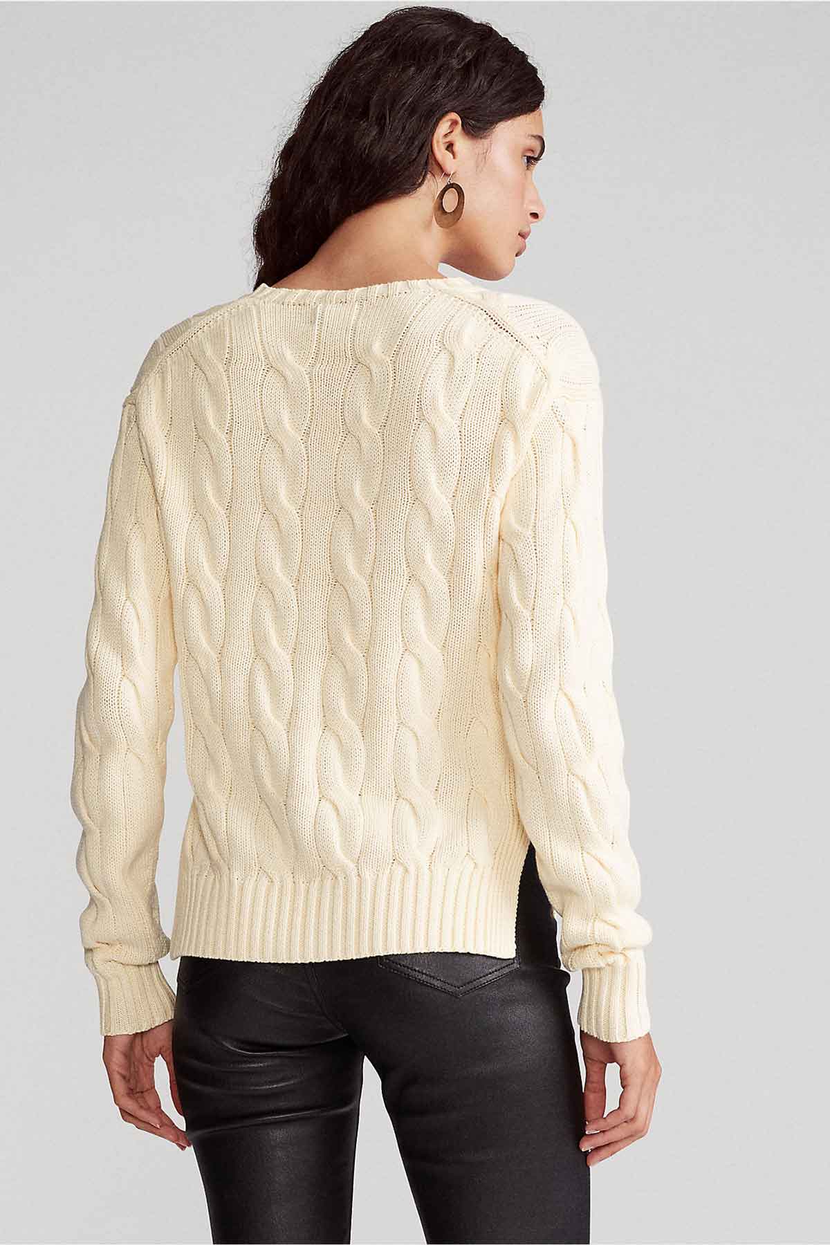 Polo Ralph Lauren Yandan Yırtmaçlı Saç Örgü Triko-Libas Trendy Fashion Store