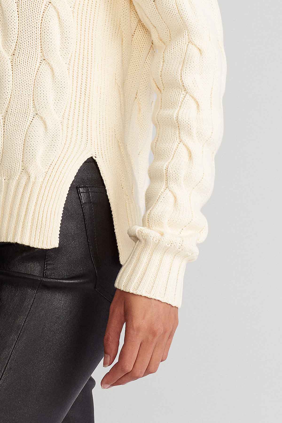 Polo Ralph Lauren Yandan Yırtmaçlı Saç Örgü Triko-Libas Trendy Fashion Store