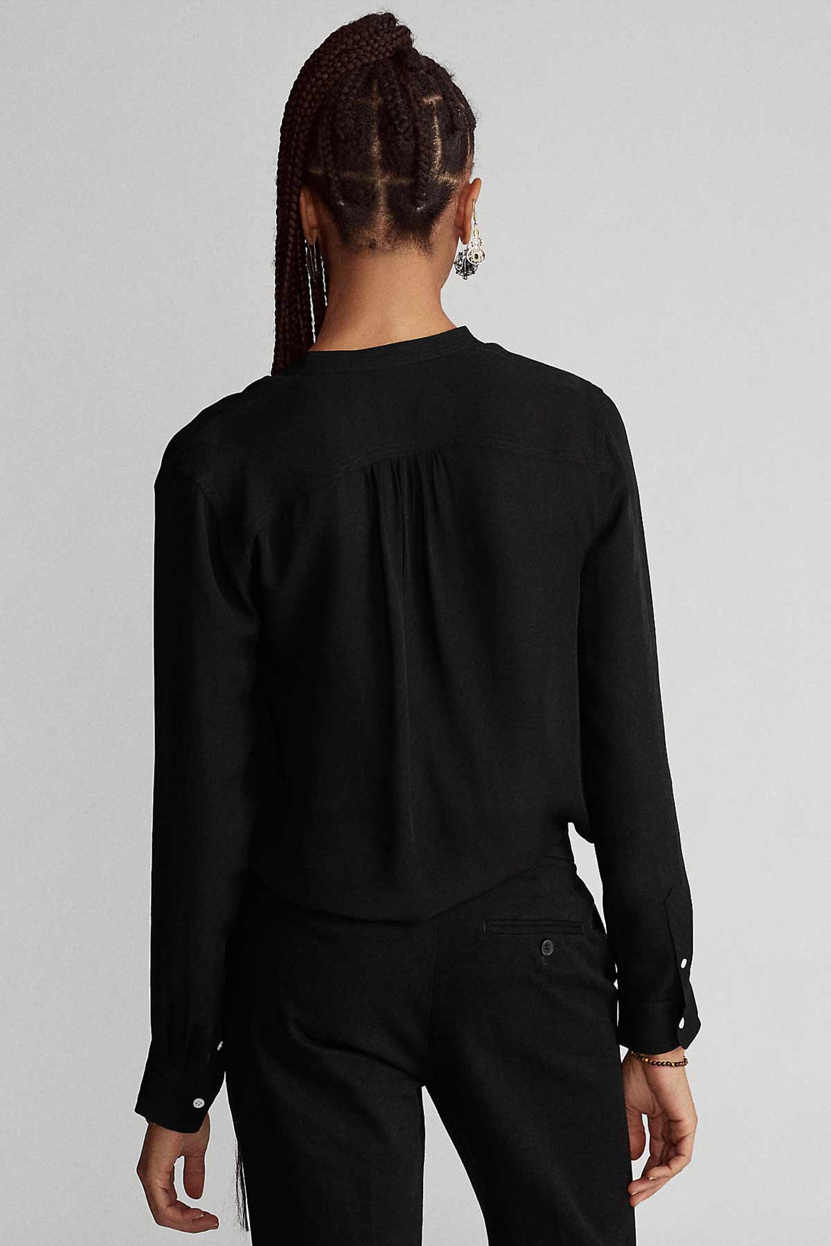 Polo Ralph Lauren V Yaka İpek Gömlek-Libas Trendy Fashion Store