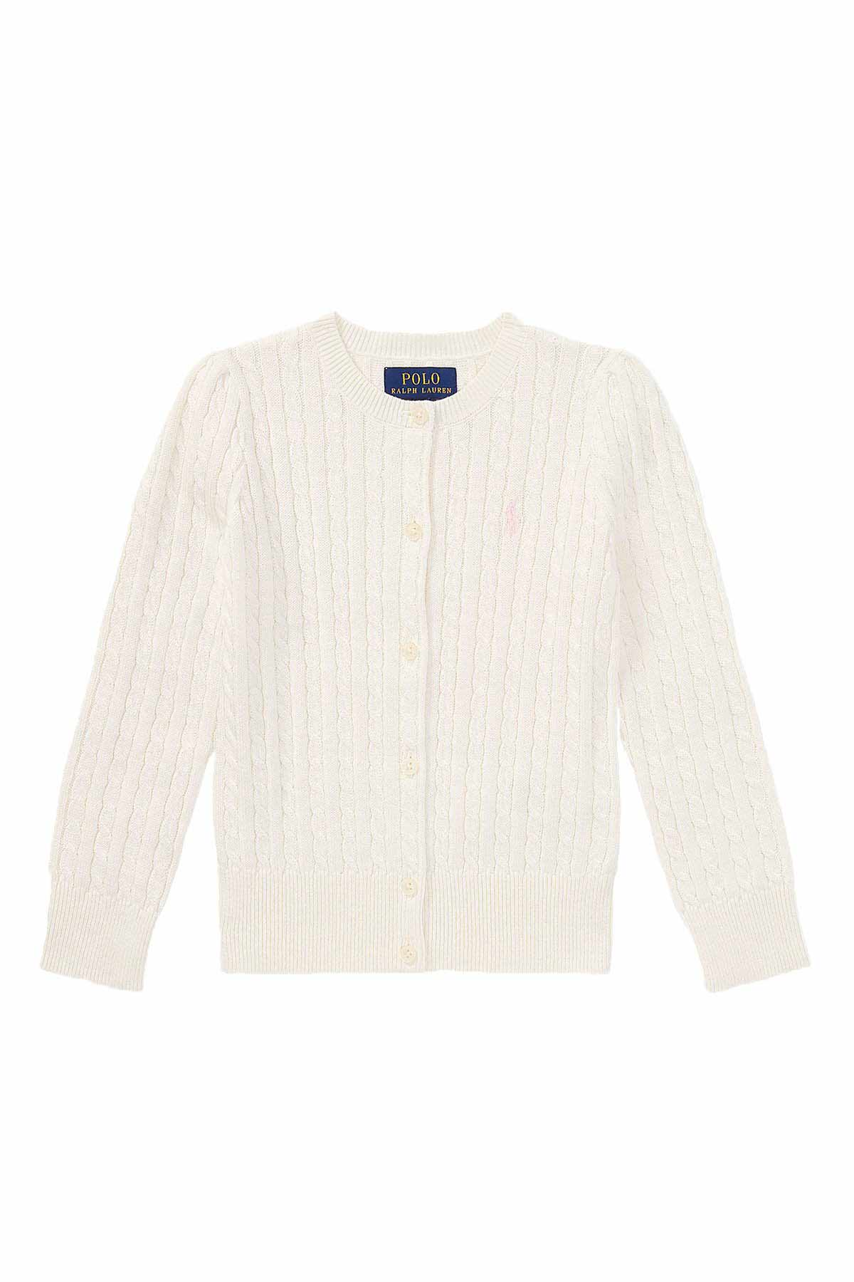 Polo Ralph Lauren 5-6.5 Yaş Kız Saç Örgü Triko Ceket-Libas Trendy Fashion Store