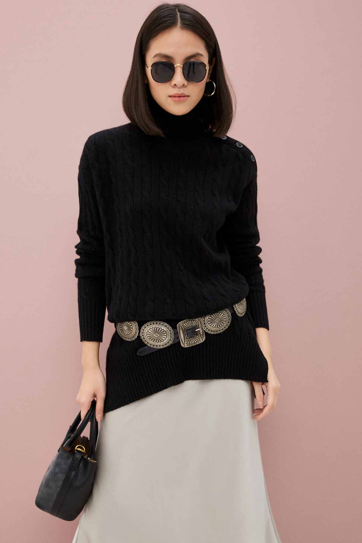 Polo Ralph Lauren Relaxed Fit Kaşmirli Saç Örgü Triko-Libas Trendy Fashion Store