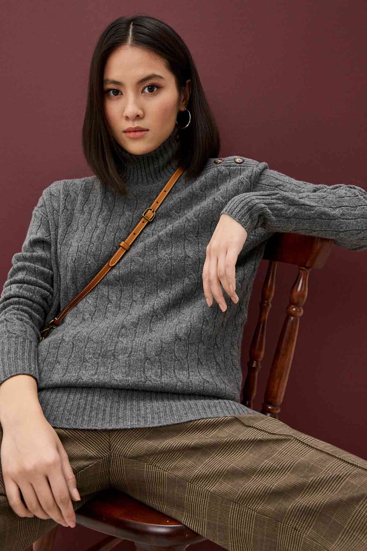 Polo Ralph Lauren Relaxed Fit Kaşmirli Saç Örgü Triko-Libas Trendy Fashion Store