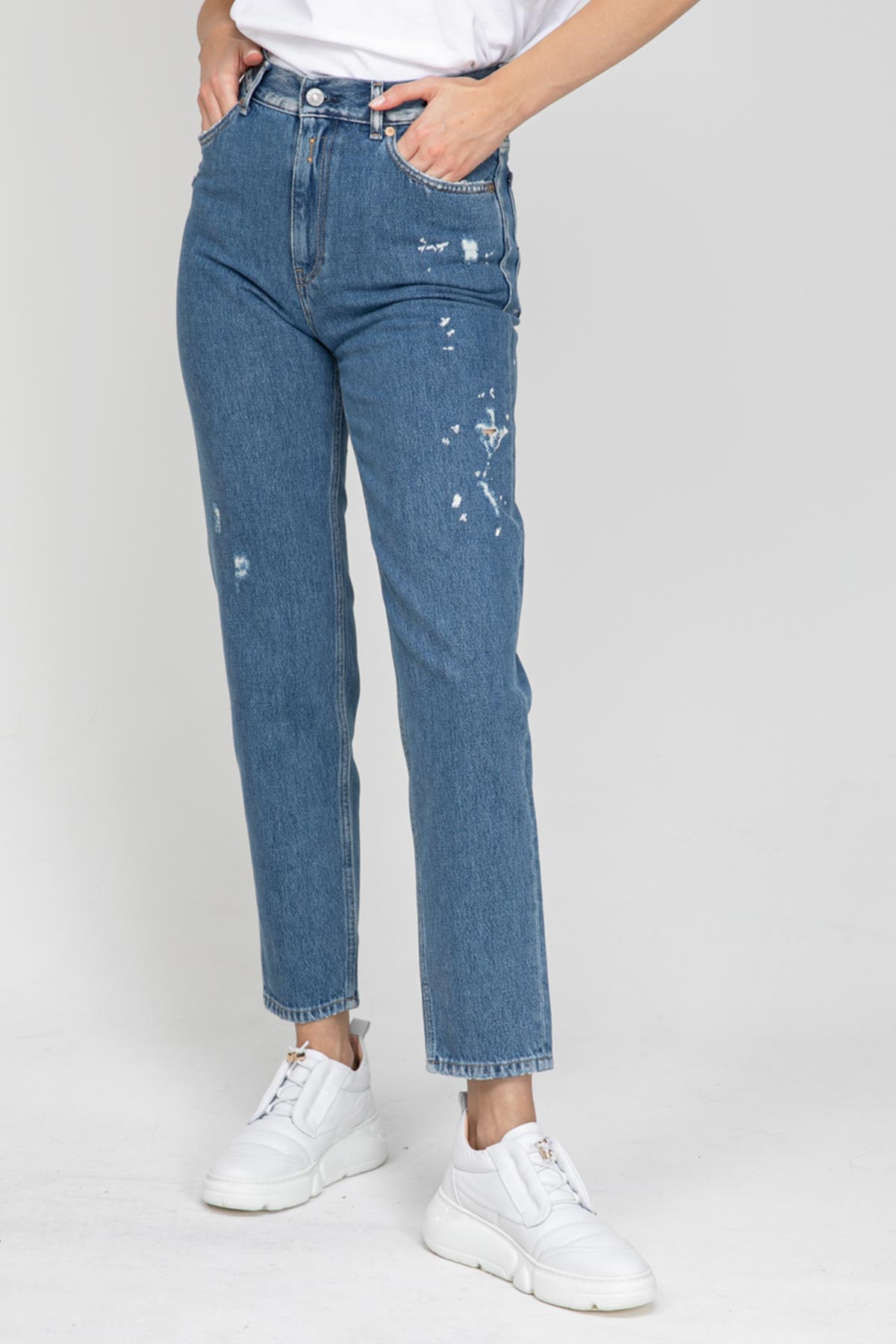 Replay Kıley High Waist Tapered Fit Jeans-Libas Trendy Fashion Store