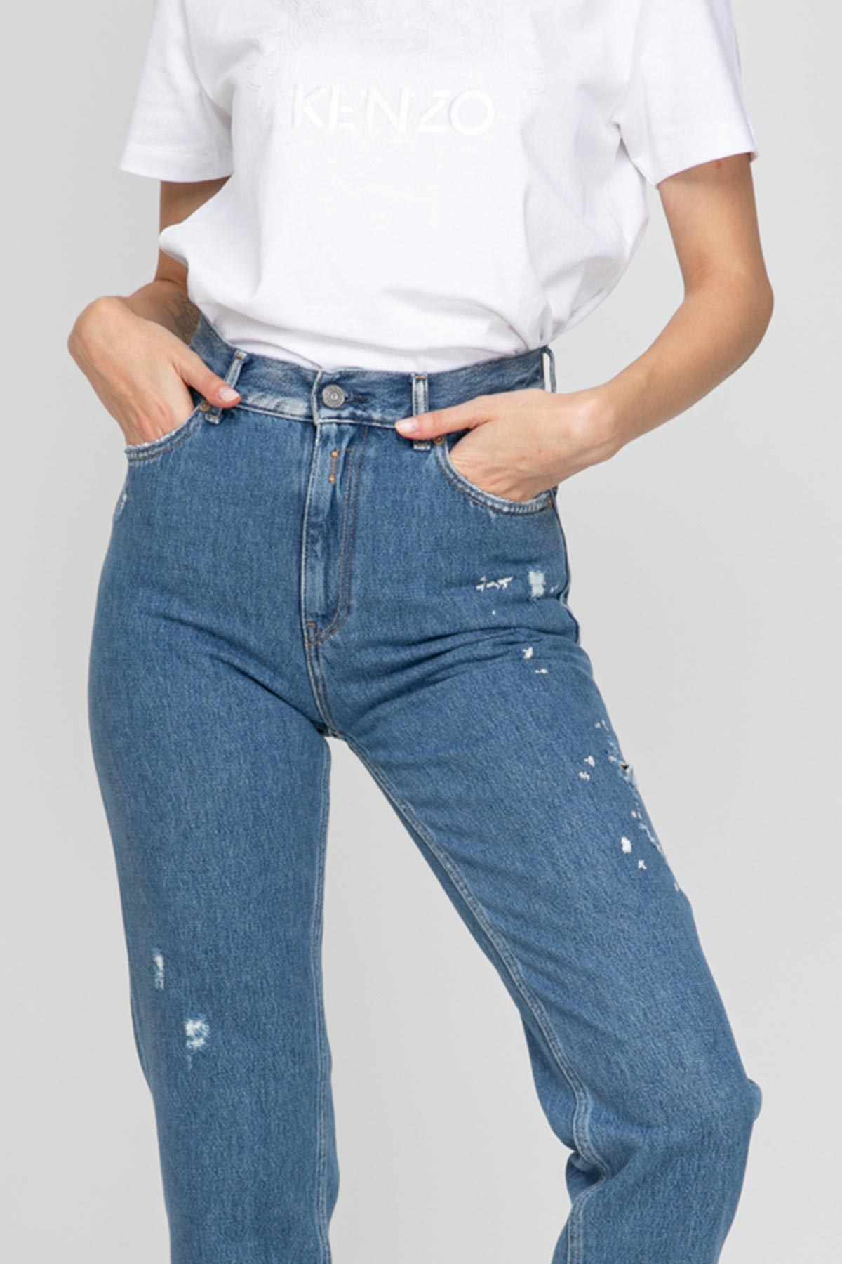 Replay Kıley High Waist Tapered Fit Jeans-Libas Trendy Fashion Store