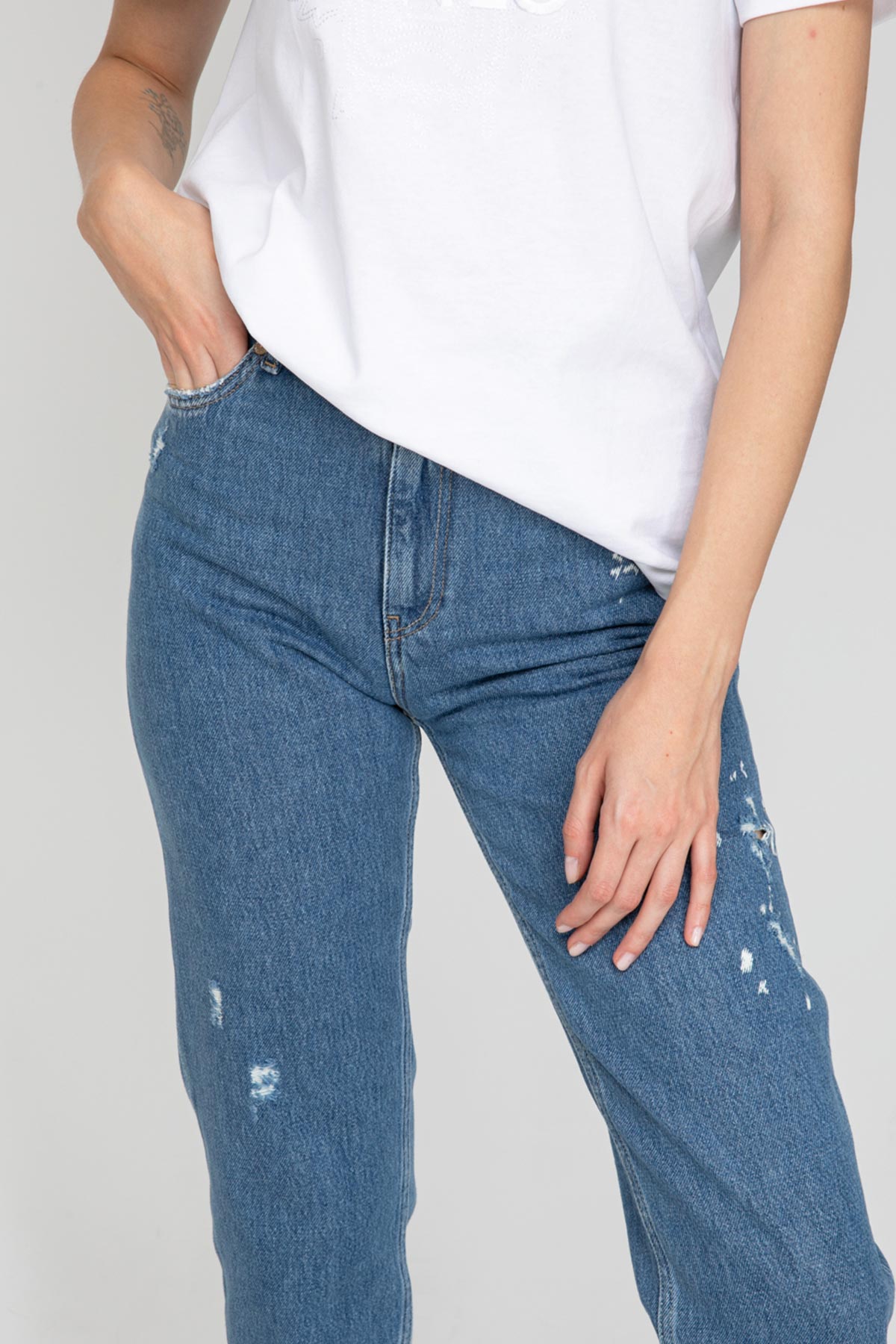 Replay Kıley High Waist Tapered Fit Jeans-Libas Trendy Fashion Store