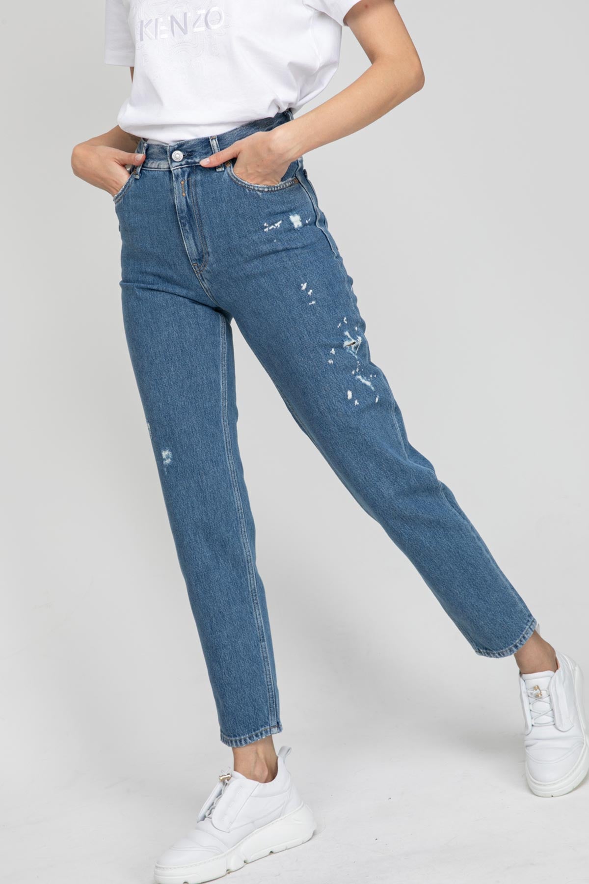 Replay Kıley High Waist Tapered Fit Jeans-Libas Trendy Fashion Store