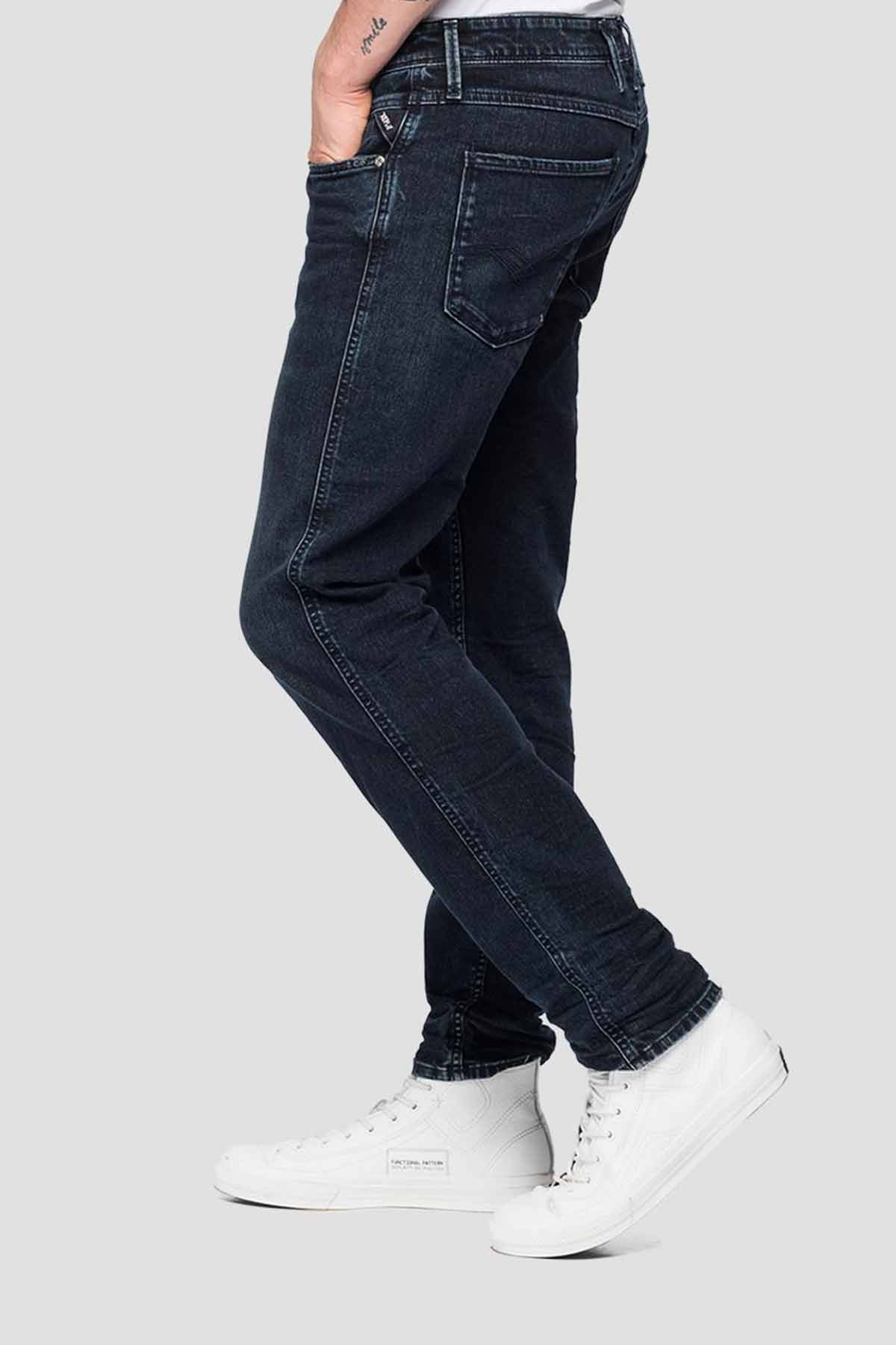 Replay Slim Fit Anbass Blue Black Overdyed Jeans-Libas Trendy Fashion Store