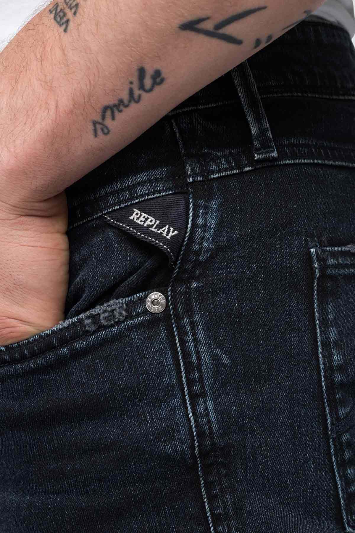 Replay Slim Fit Anbass Blue Black Overdyed Jeans-Libas Trendy Fashion Store