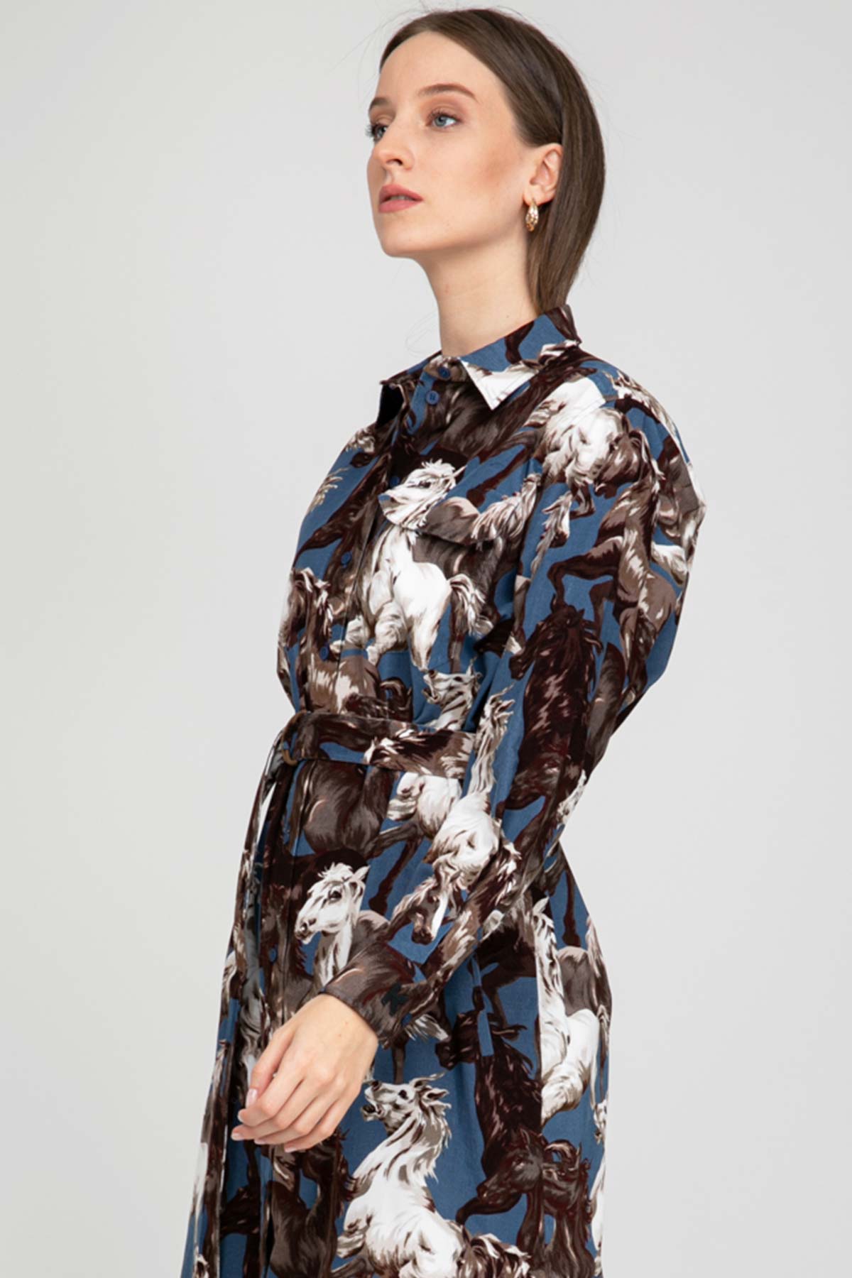 Kenzo Horses Gömlek Elbise-Libas Trendy Fashion Store