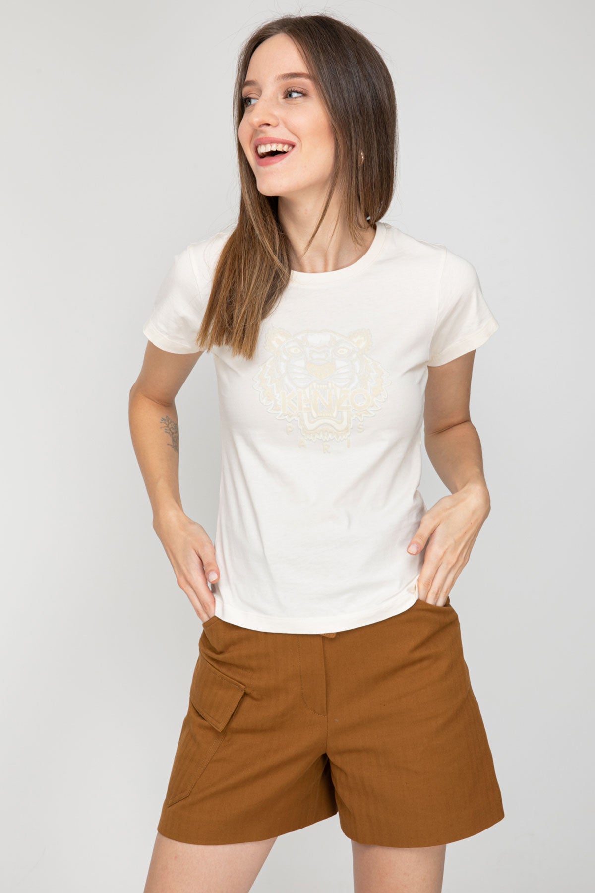 Kenzo Slim Fit Kaplan Logolu T-shirt-Libas Trendy Fashion Store