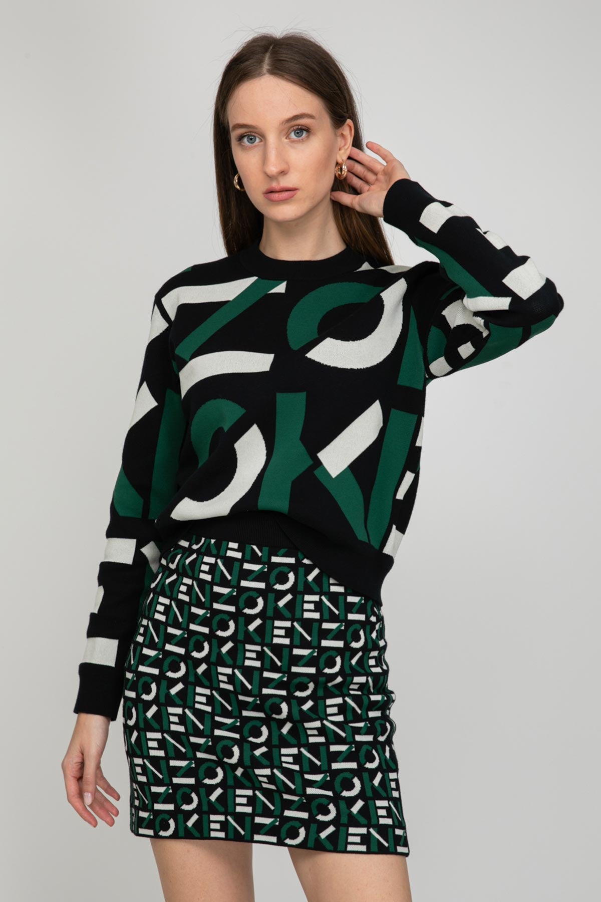 Kenzo Monogram Triko-Libas Trendy Fashion Store