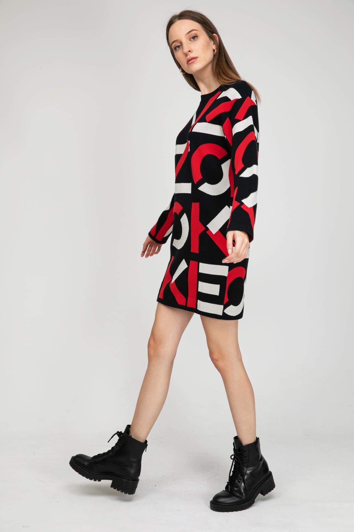 Kenzo Monogram Triko Elbise-Libas Trendy Fashion Store