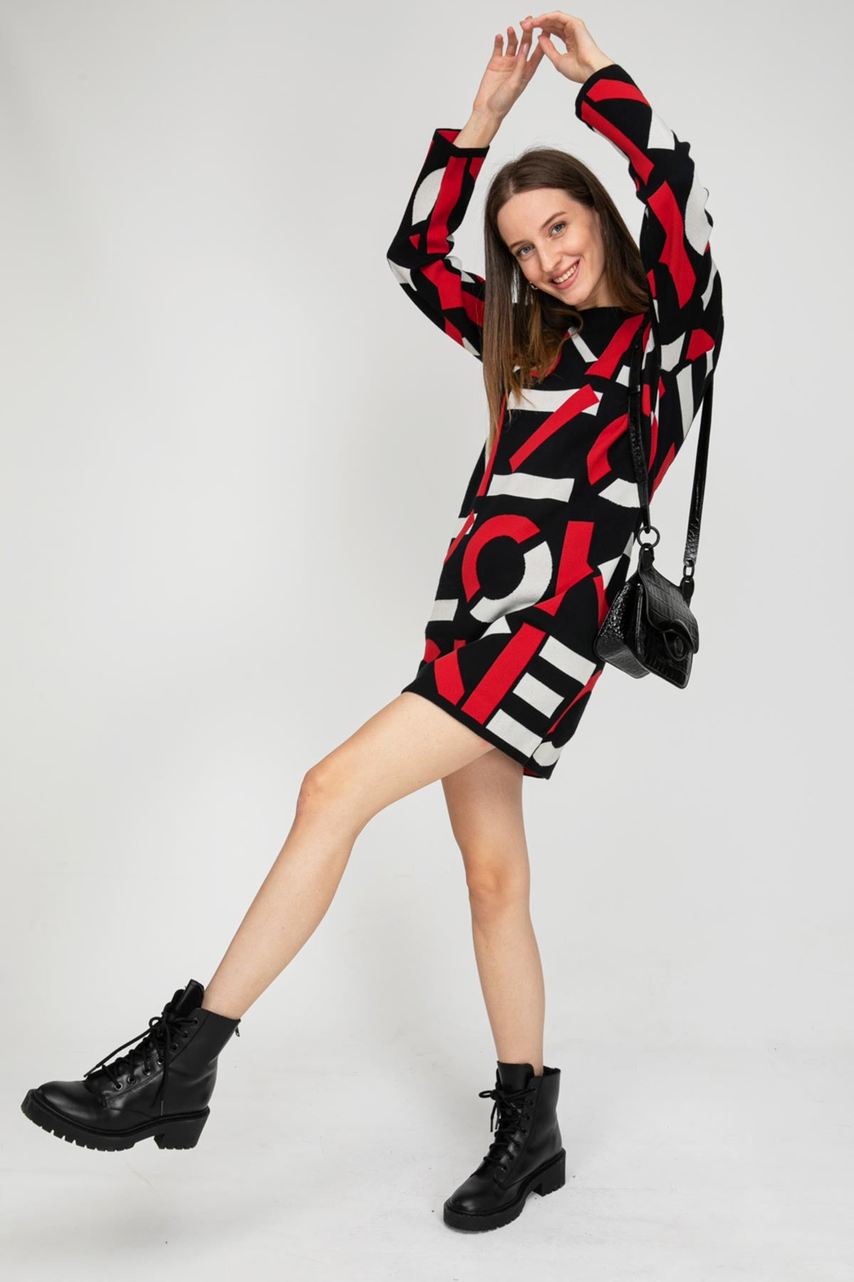 Kenzo Monogram Triko Elbise-Libas Trendy Fashion Store