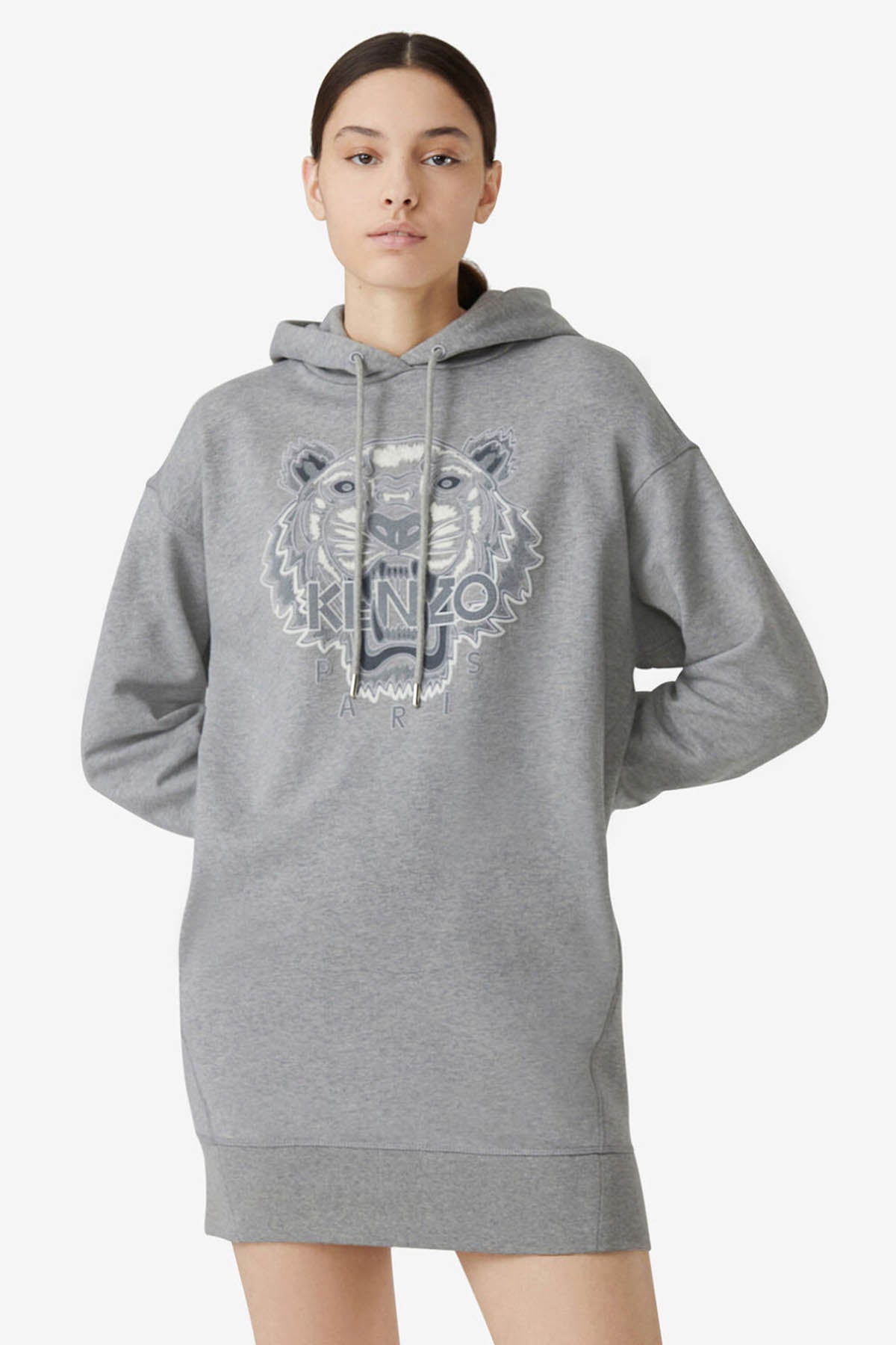 Kenzo Kaplan Logolu Kapüşonlu Sweatshirt Elbise-Libas Trendy Fashion Store