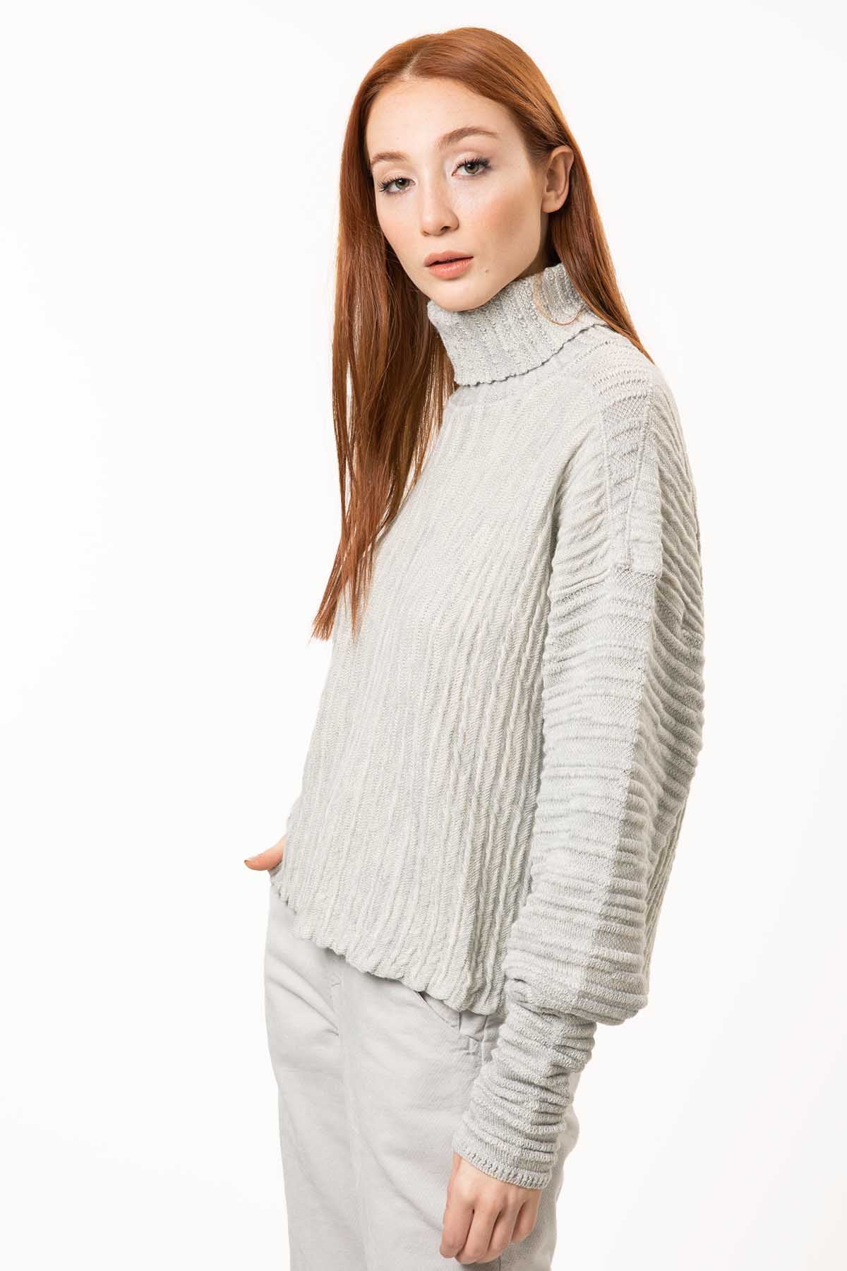 Transit Oversize Kollu Balıkçı Yaka Triko-Libas Trendy Fashion Store