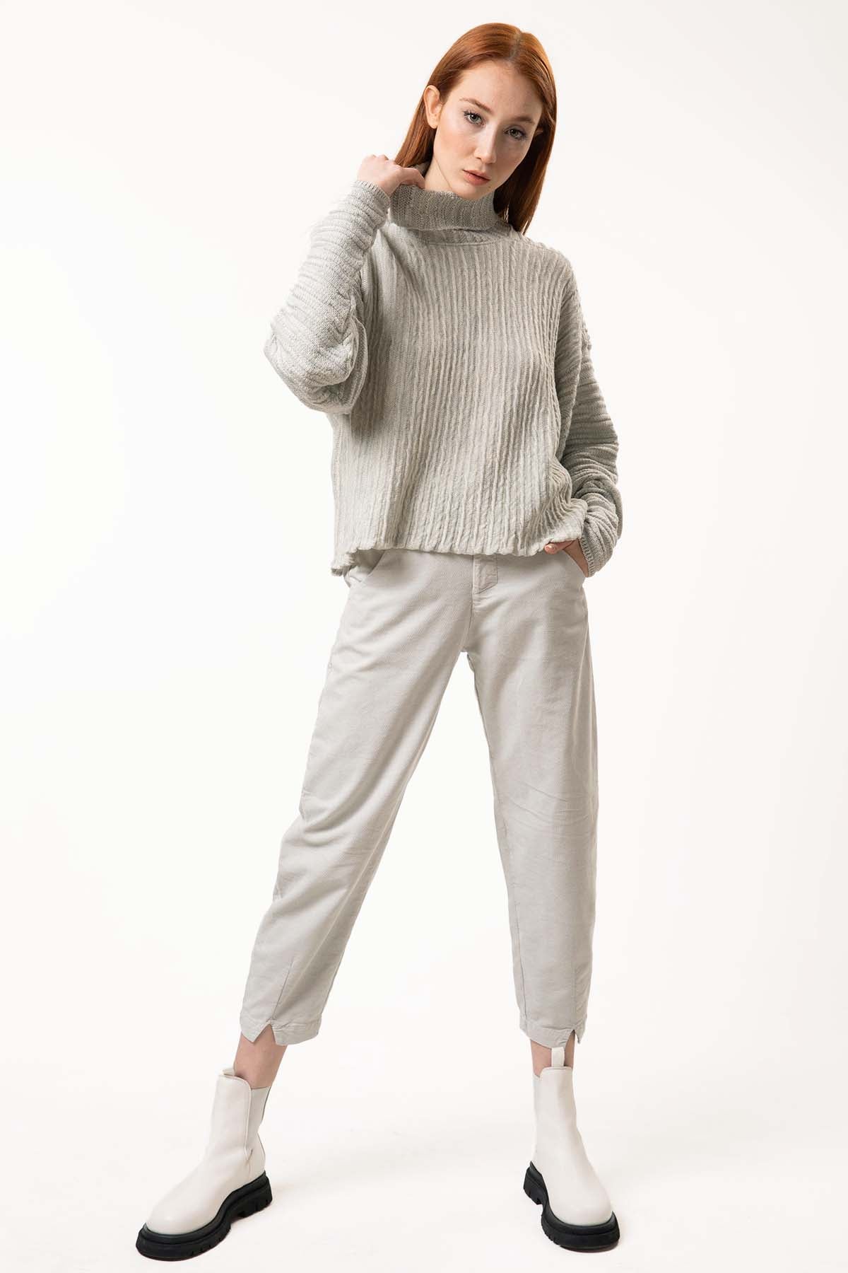 Transit Oversize Kollu Balıkçı Yaka Triko-Libas Trendy Fashion Store