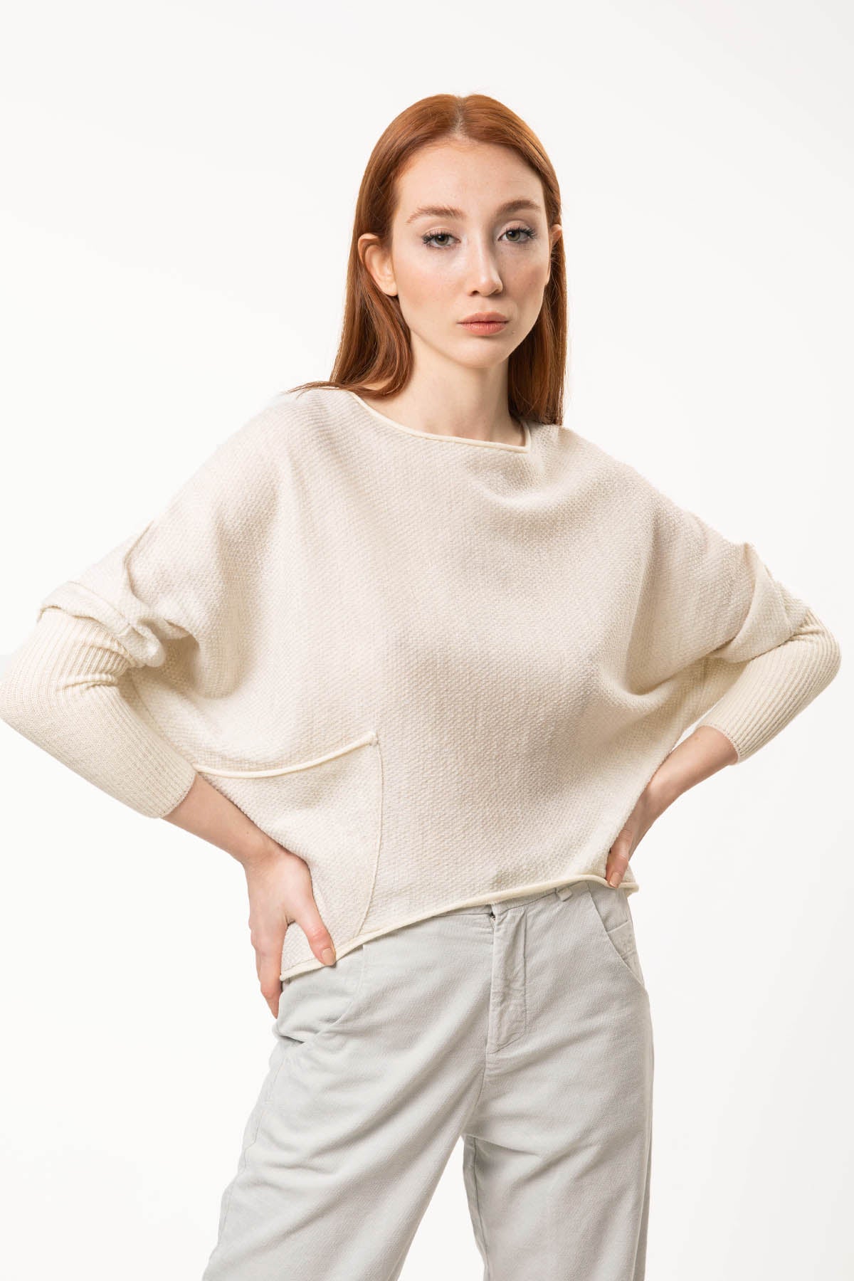 Transit Ribana Kollu Yuvarlak Yaka Triko-Libas Trendy Fashion Store