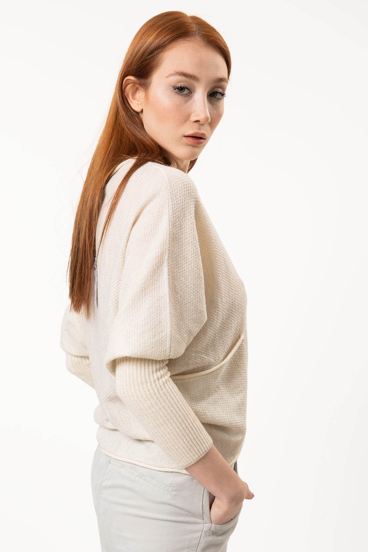 Transit Ribana Kollu Yuvarlak Yaka Triko-Libas Trendy Fashion Store