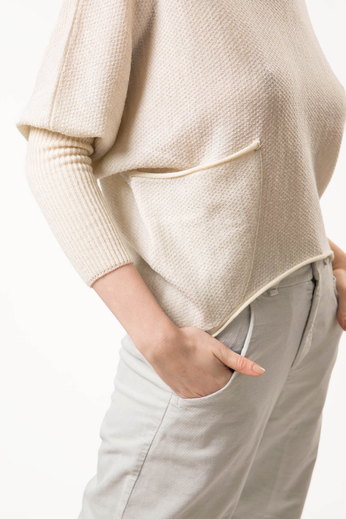 Transit Ribana Kollu Yuvarlak Yaka Triko-Libas Trendy Fashion Store