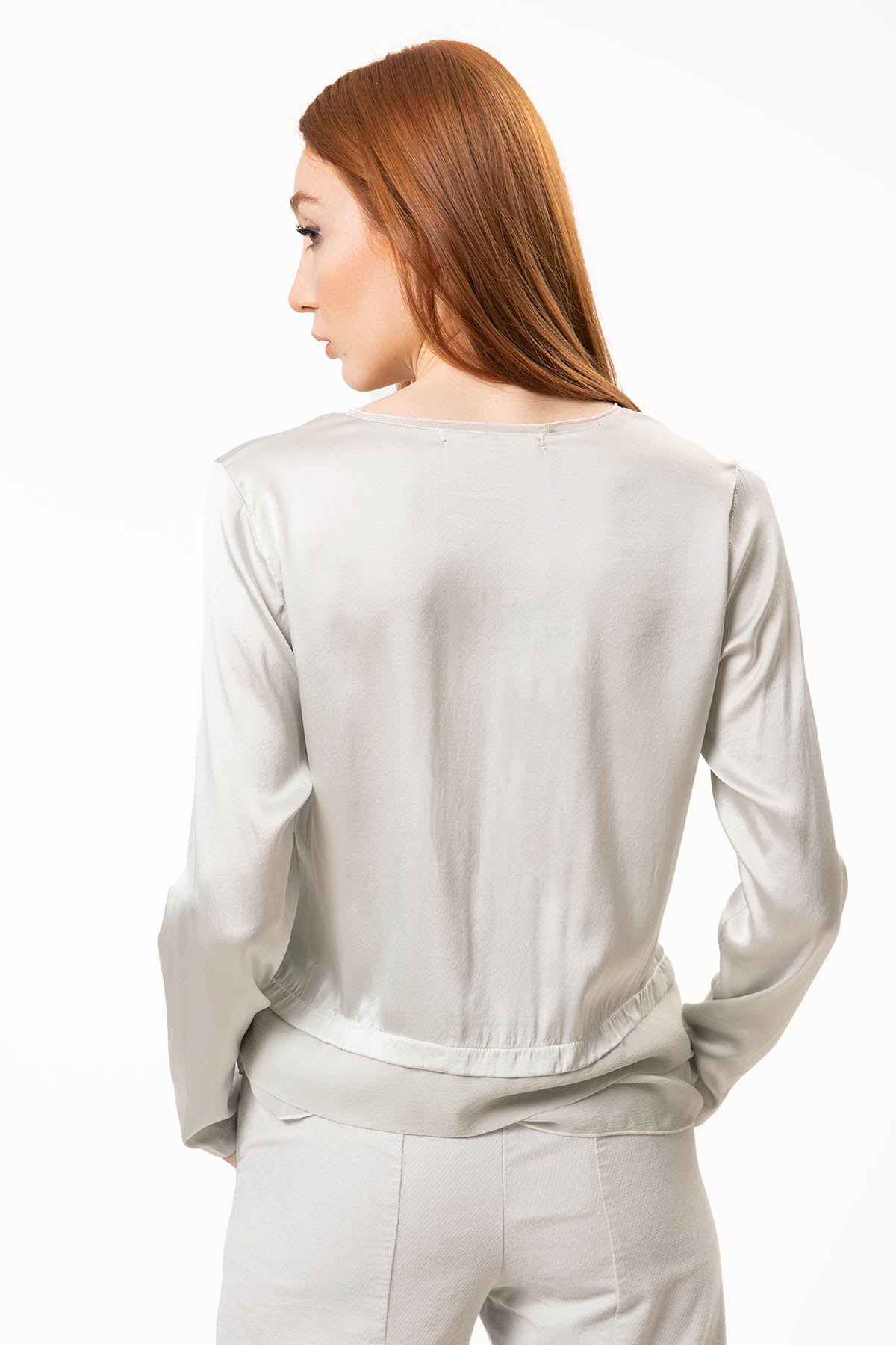 Transit V Yaka Stretch İpek Bluz-Libas Trendy Fashion Store