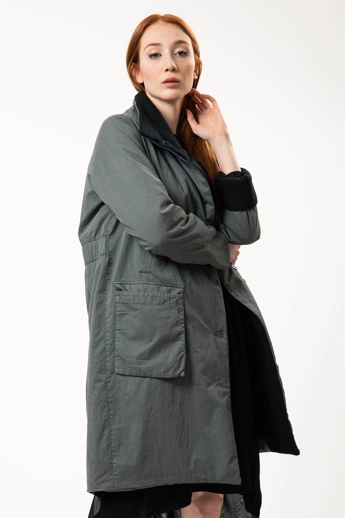 Transit Kapaklı Cep Belden Kemerli Mont-Libas Trendy Fashion Store