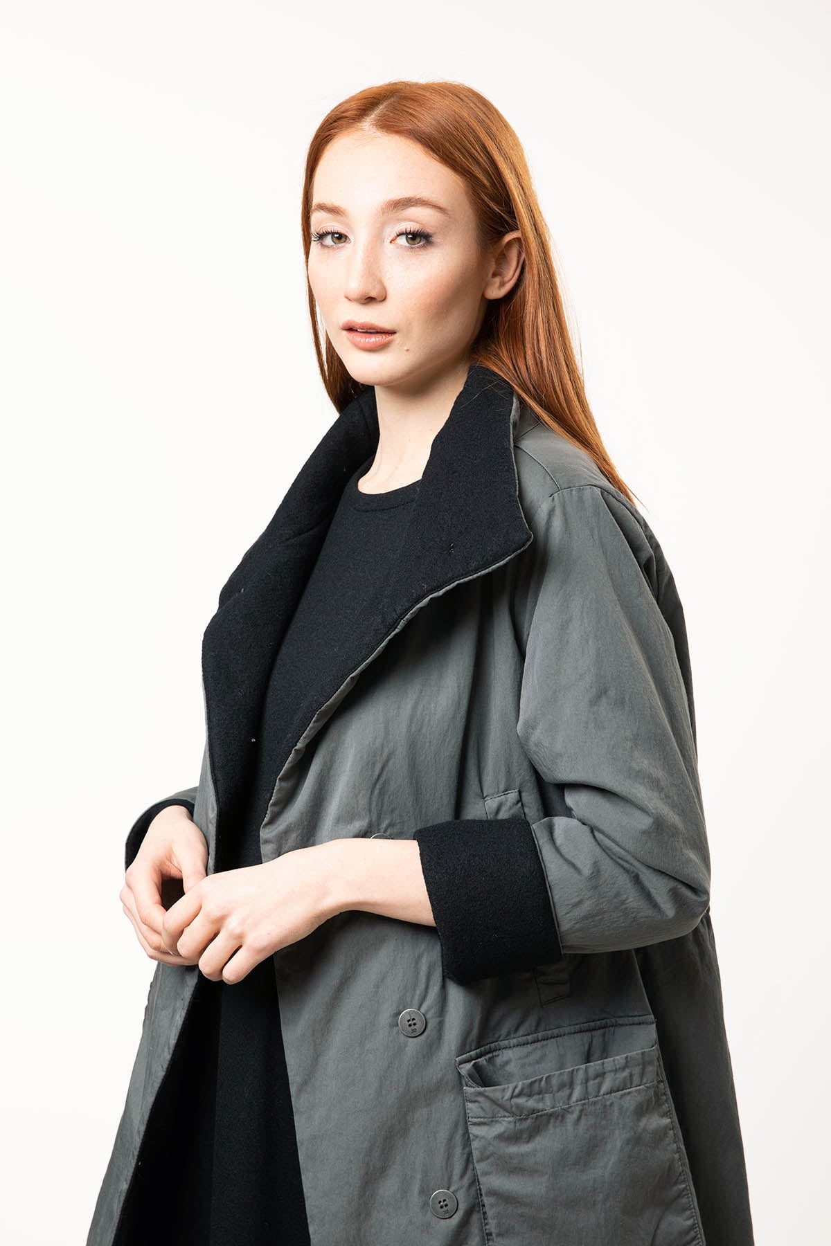 Transit Kapaklı Cep Belden Kemerli Mont-Libas Trendy Fashion Store