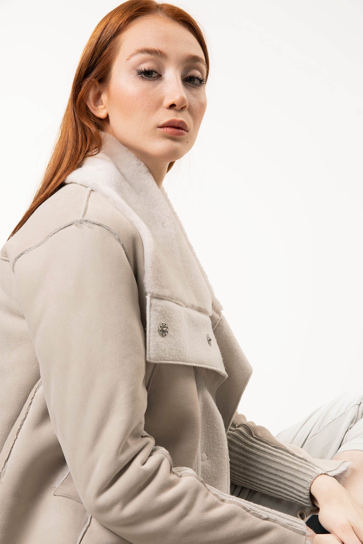 Transit Geniş Yaka Deri Ceket-Libas Trendy Fashion Store