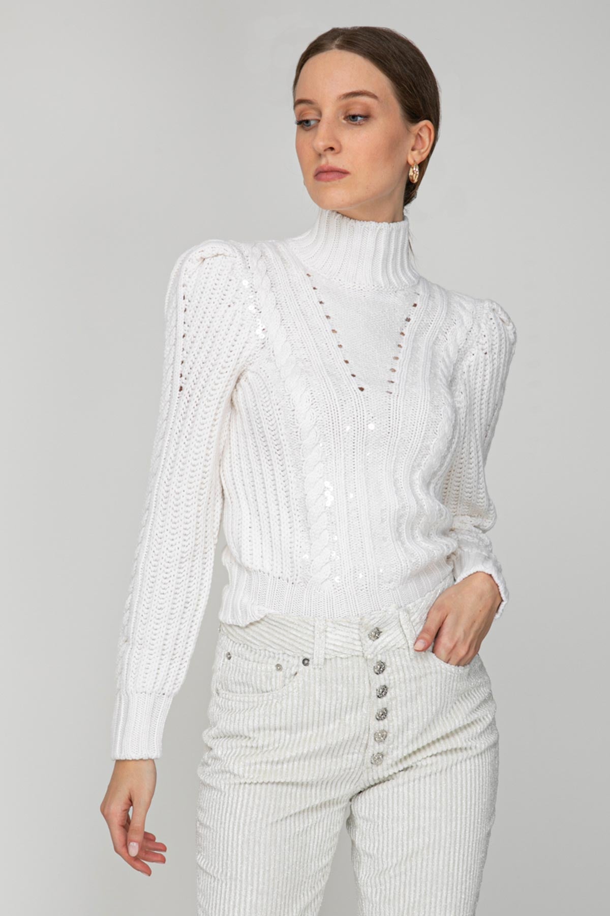 Dondup Balıkçı Yaka Saç Örgü Triko-Libas Trendy Fashion Store