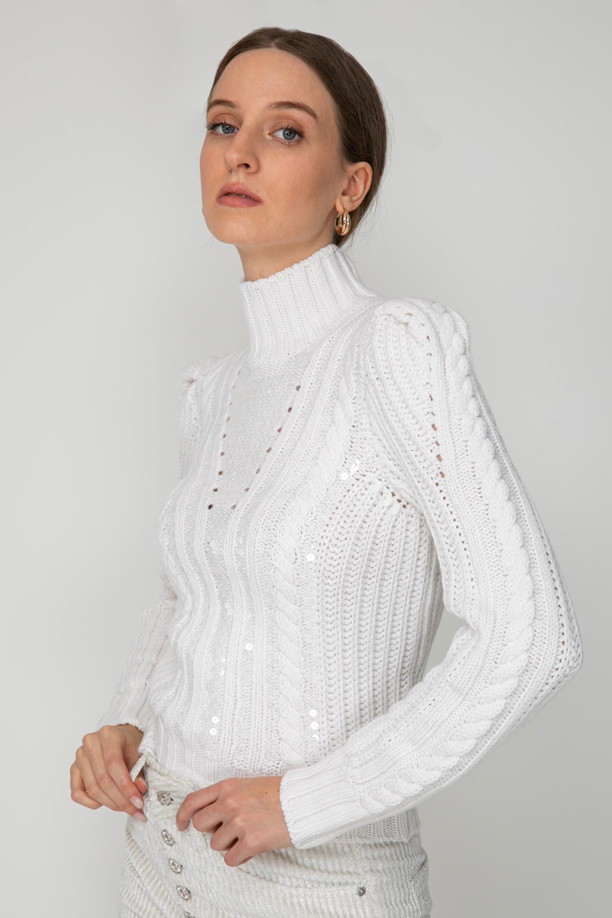 Dondup Balıkçı Yaka Saç Örgü Triko-Libas Trendy Fashion Store