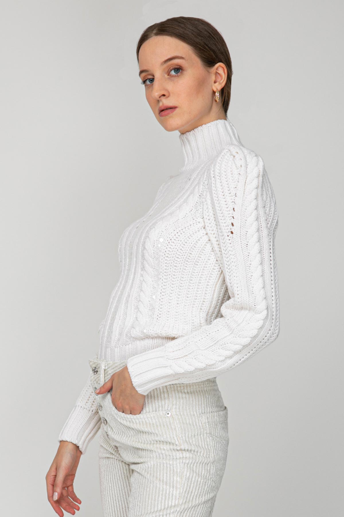 Dondup Balıkçı Yaka Saç Örgü Triko-Libas Trendy Fashion Store