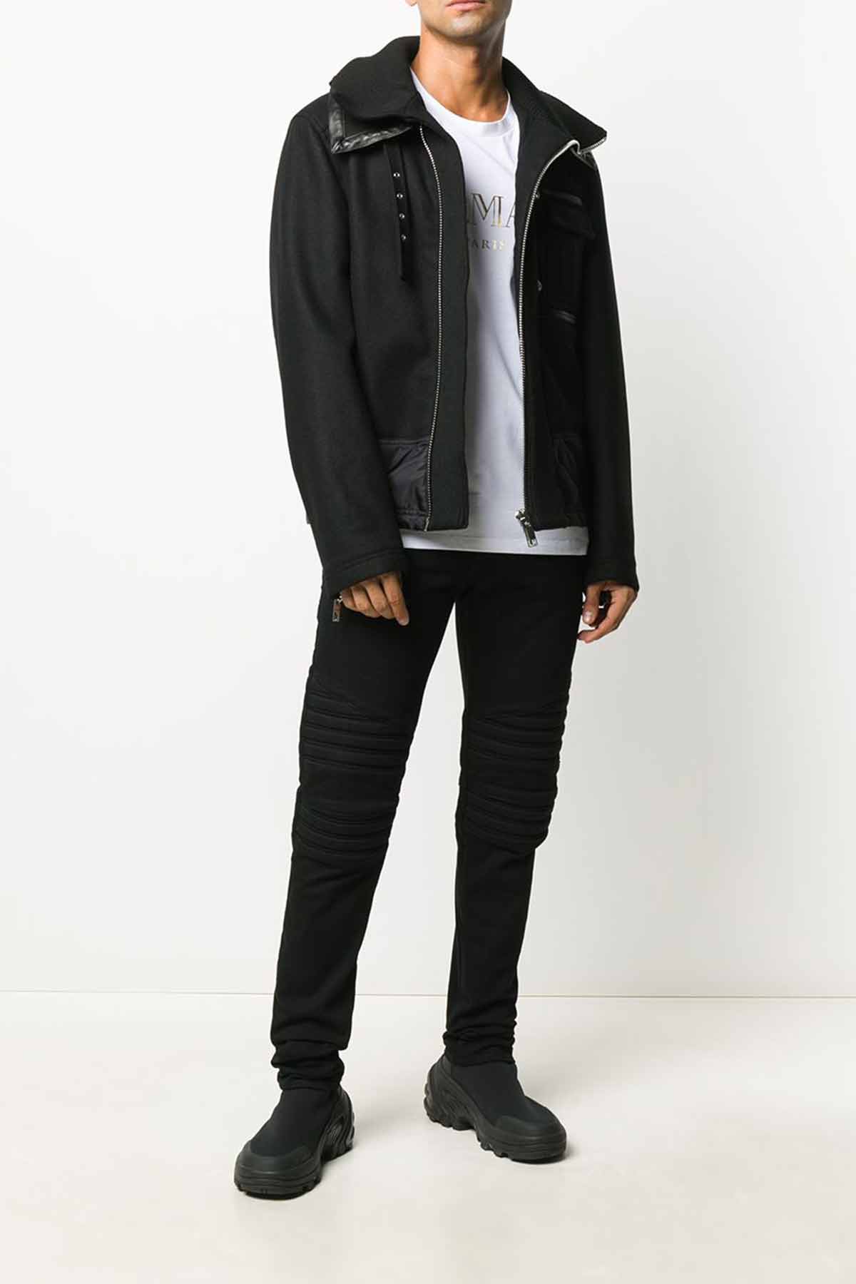 Les Hommes Deri Detaylı Ceket-Libas Trendy Fashion Store