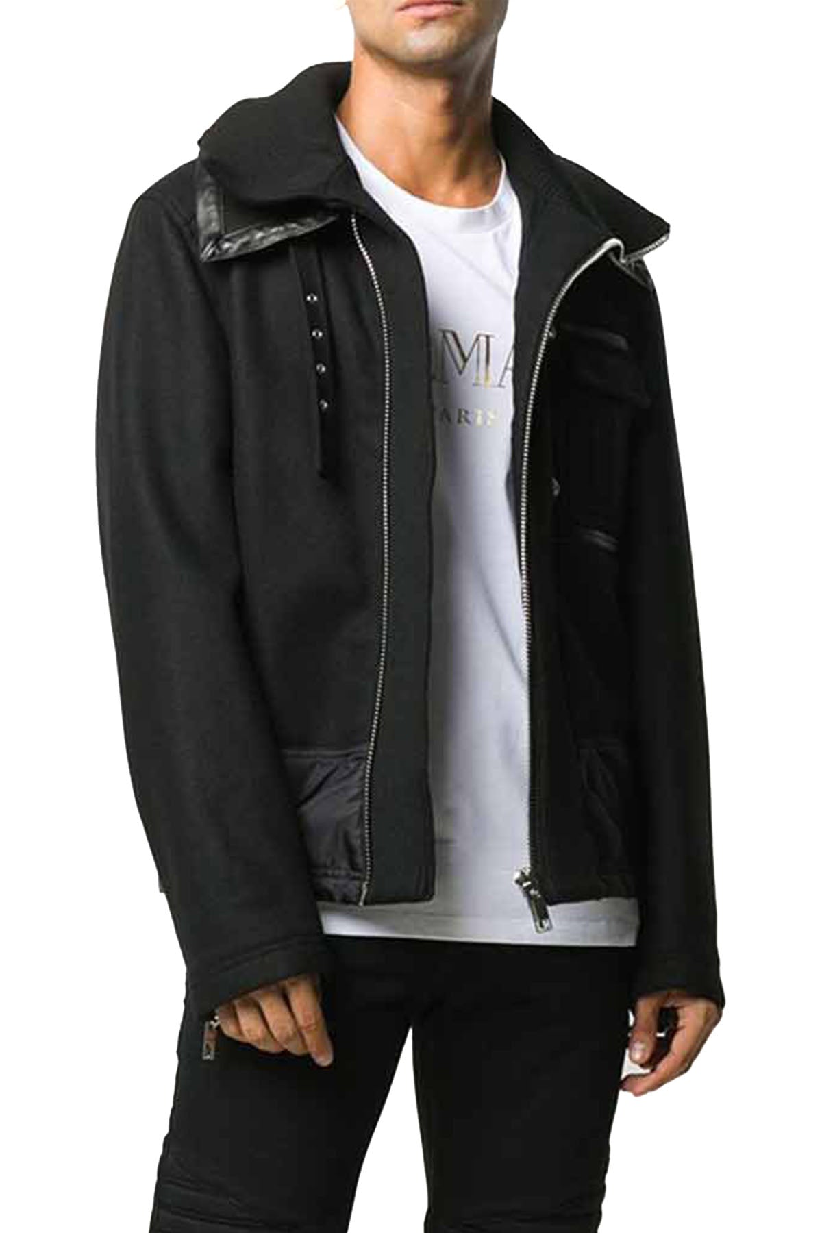 Les Hommes Deri Detaylı Ceket-Libas Trendy Fashion Store