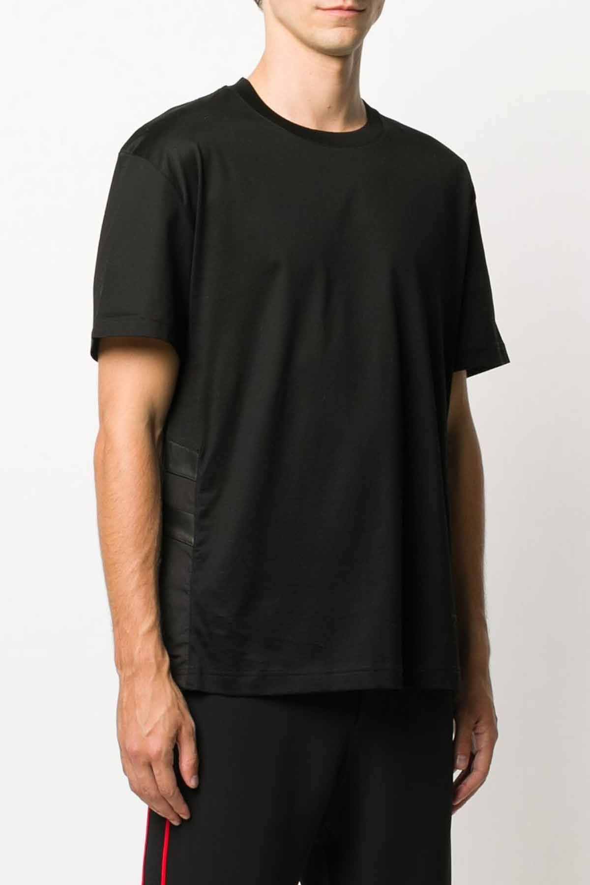 Les Hommes Fermuar ve Deri Detaylı T-shirt-Libas Trendy Fashion Store