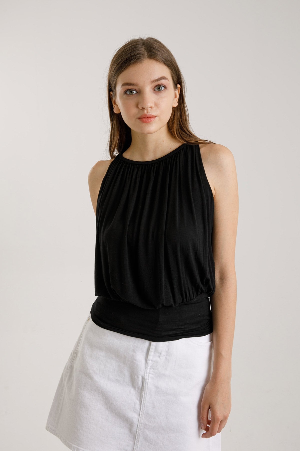 Majestic Bele Oturan Pileli Bluz-Libas Trendy Fashion Store