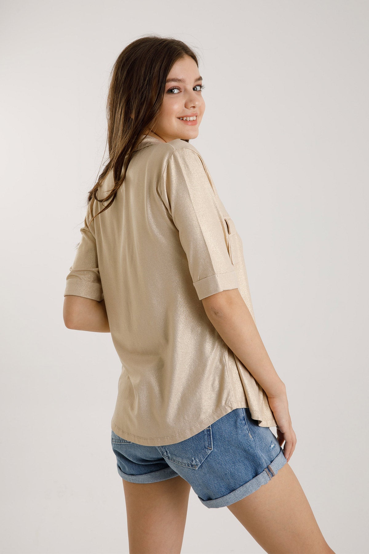 Majestic Simli Streç Gömlek-Libas Trendy Fashion Store